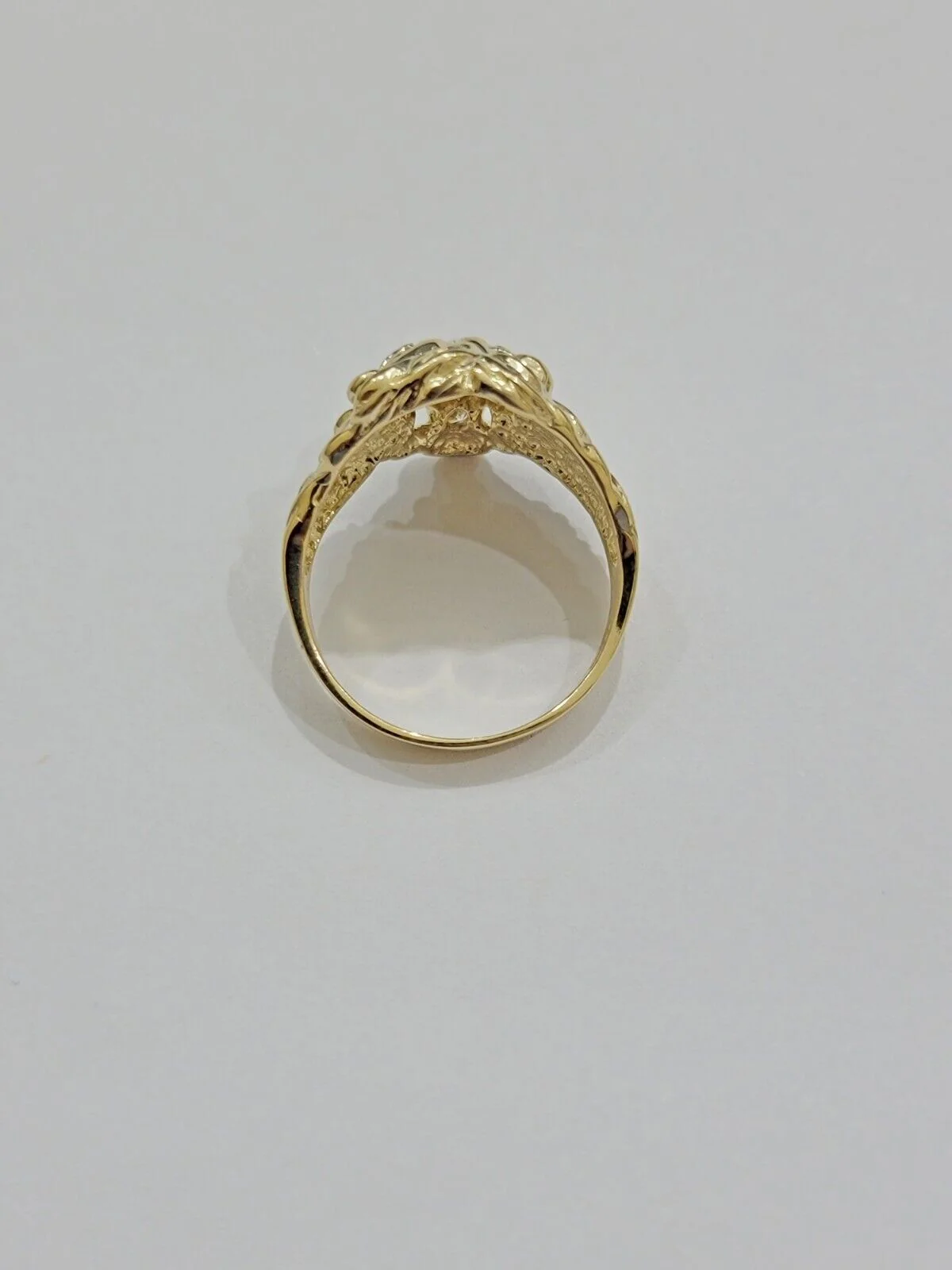 10k Solid Yellow Gold Men's Lion Roaring Ring Casual Style 10kt Red Eye New SALE Size: 6 7 8 9 10 11&12 - Image 7