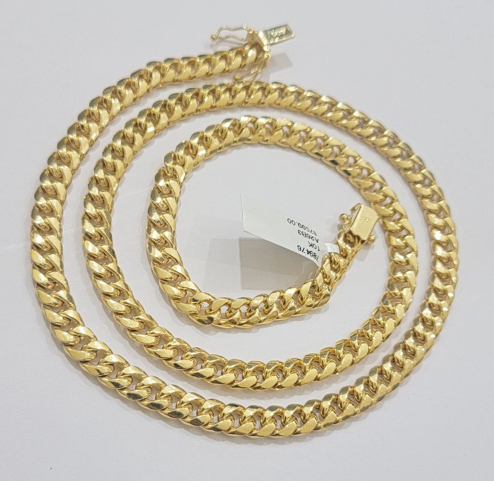 10k Yellow Gold Chain necklace Miami Cuban Link 6mm 7mm 18-28 Inch LIMITED TIME - Image 4