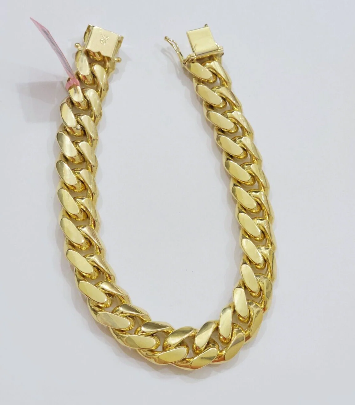 13mm Solid 14k Yellow Gold bracelet Miami Cuban Link 8 Inch Mens REAL 14kt HEAVY - Image 3