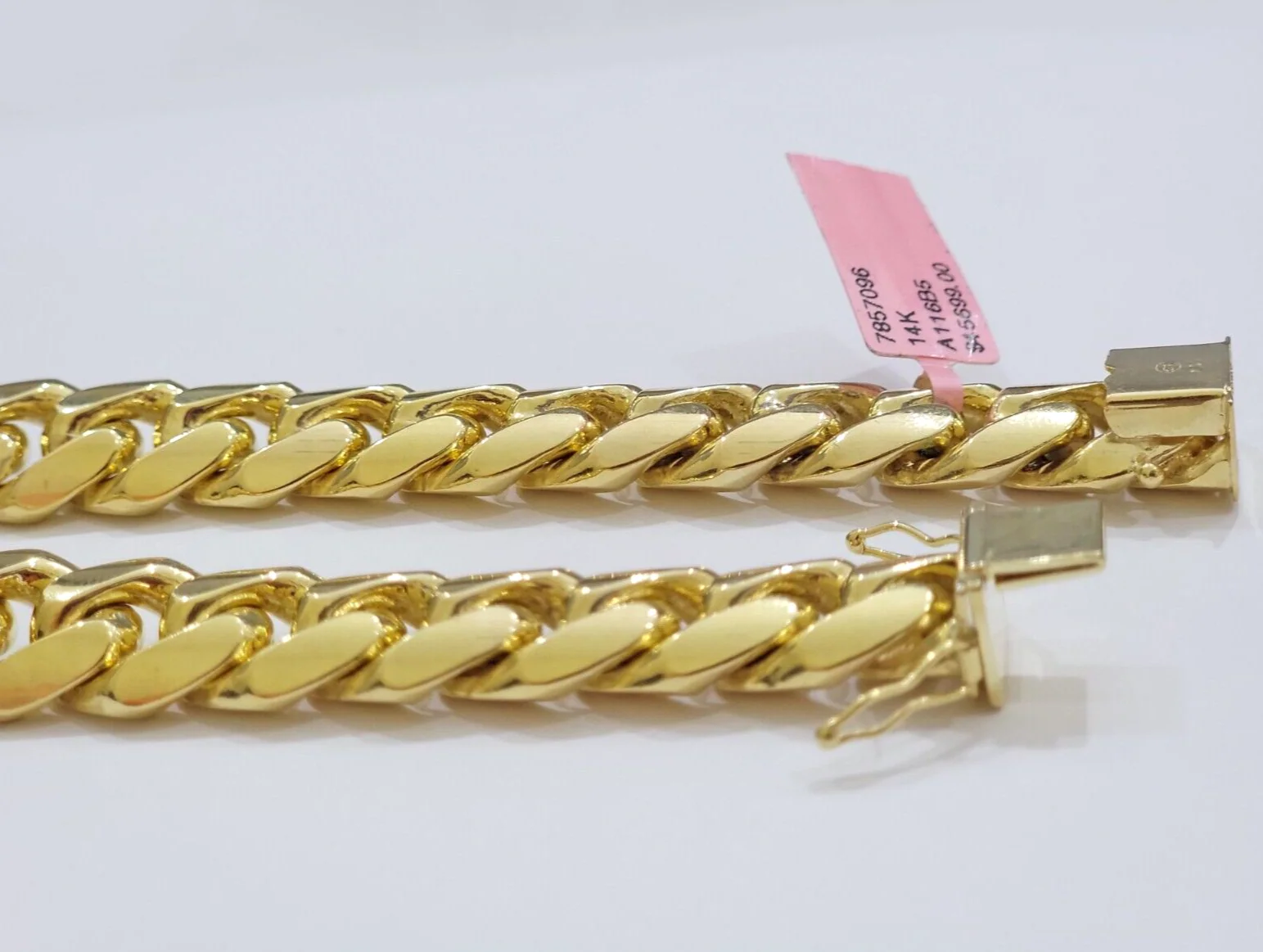13mm Solid 14k Yellow Gold bracelet Miami Cuban Link 8 Inch Mens REAL 14kt HEAVY - Image 4