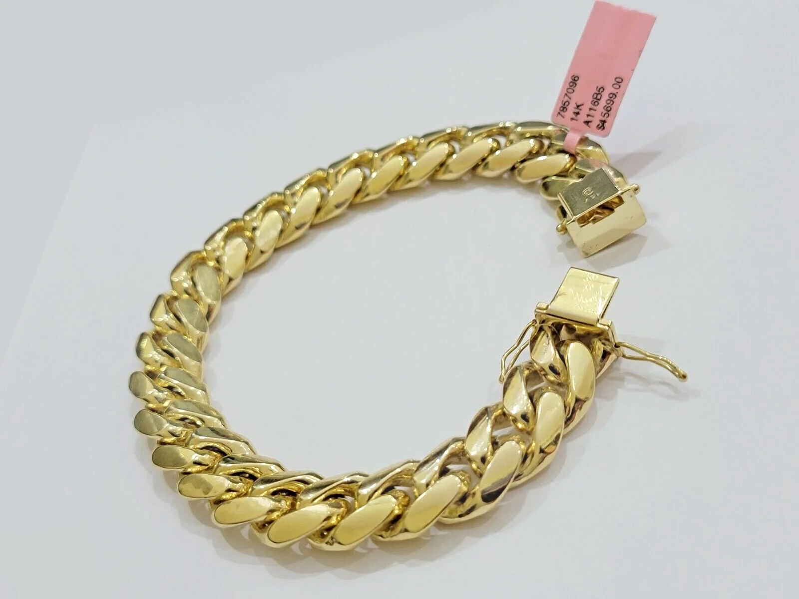 13mm Solid 14k Yellow Gold bracelet Miami Cuban Link 8 Inch Mens REAL 14kt HEAVY - Image 5