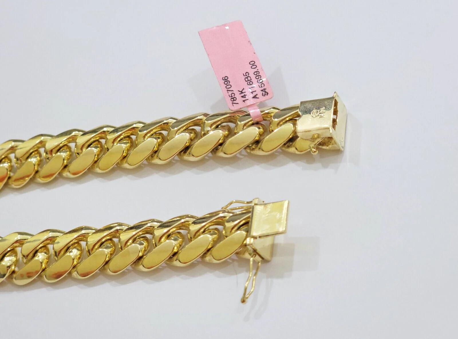 13mm Solid 14k Yellow Gold bracelet Miami Cuban Link 8 Inch Mens REAL 14kt HEAVY - Image 8