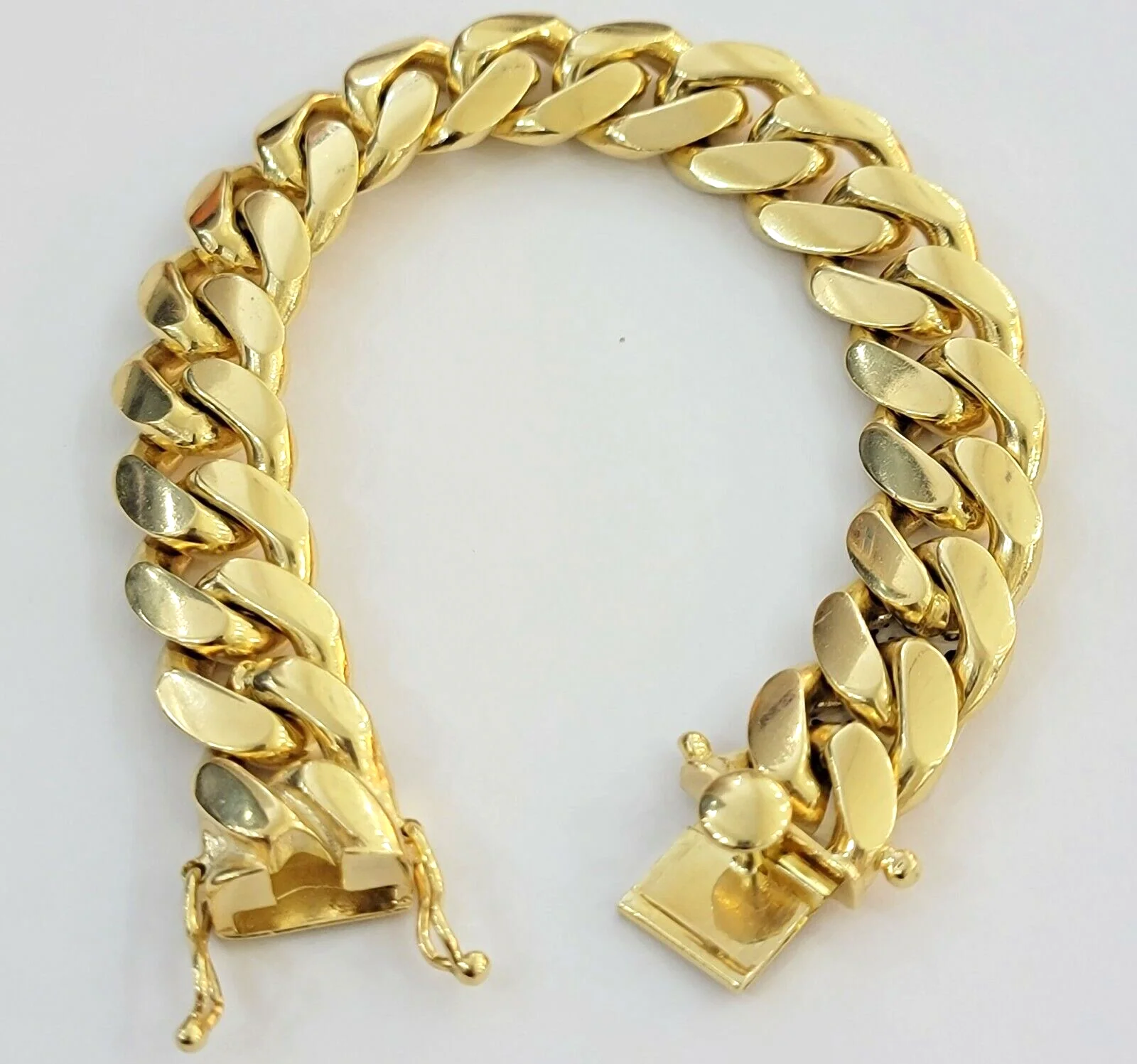 14k Gold bracelet Miami Cuban Link 9 Inch Solid 13mm Mens REAL 14 KT SOLID HEAVY - Image 3