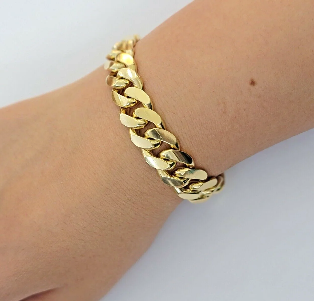 14k Gold bracelet Miami Cuban Link 9 Inch Solid 13mm Mens REAL 14 KT SOLID HEAVY - Image 4