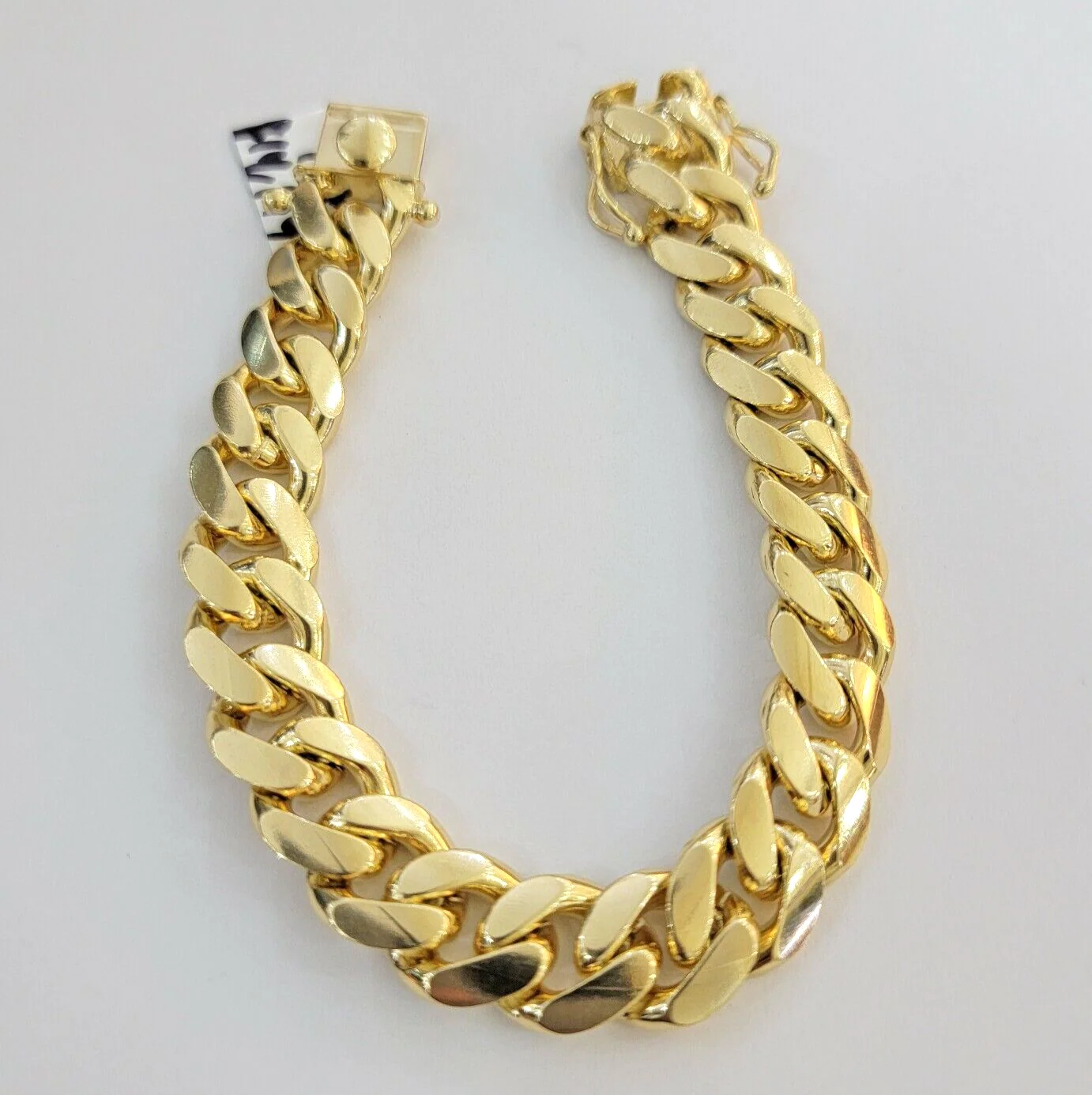 14k Gold bracelet Miami Cuban Link 9 Inch Solid 13mm Mens REAL 14 KT SOLID HEAVY - Image 6