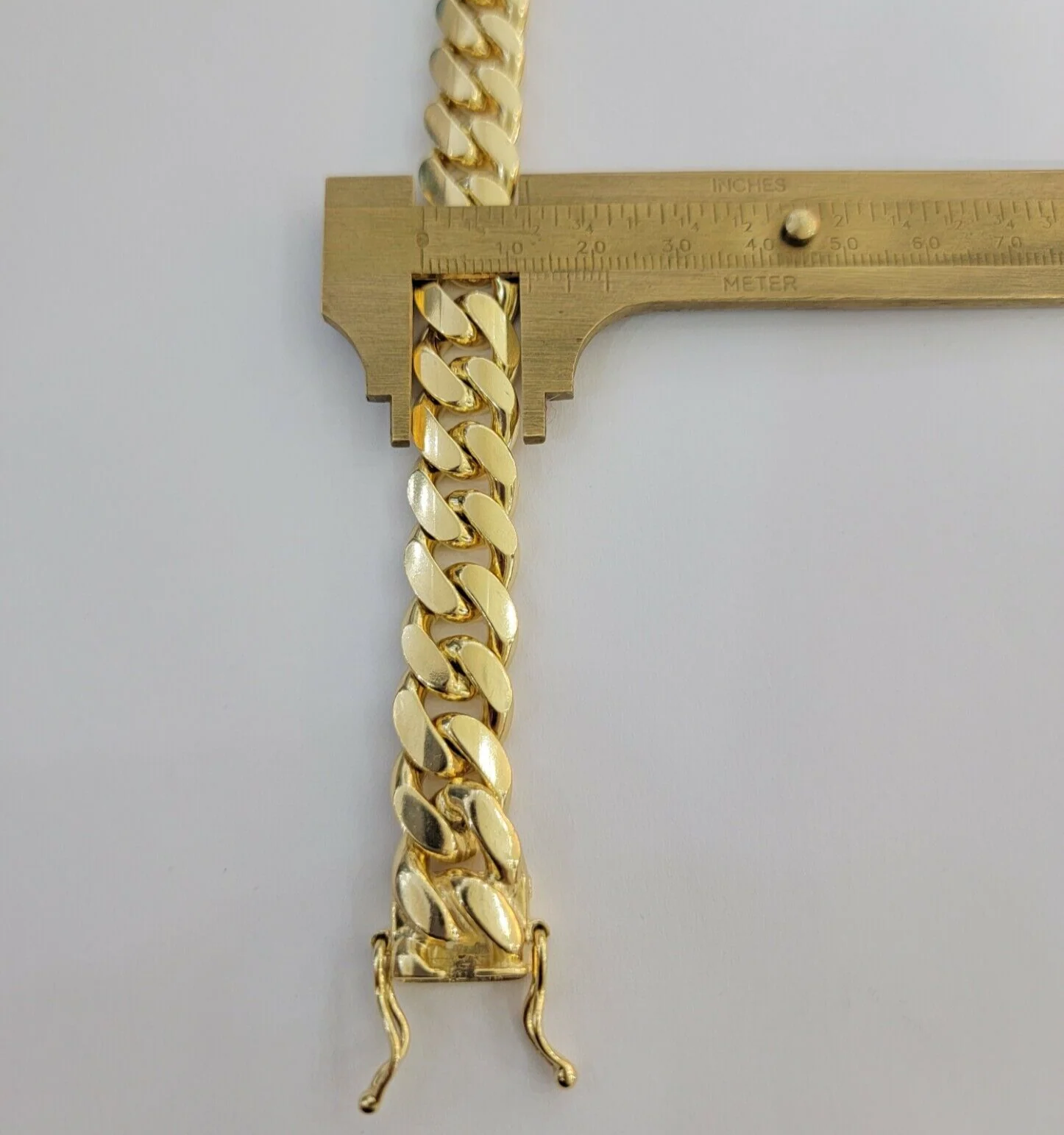 14k Gold bracelet Miami Cuban Link 9 Inch Solid 13mm Mens REAL 14 KT SOLID HEAVY - Image 7