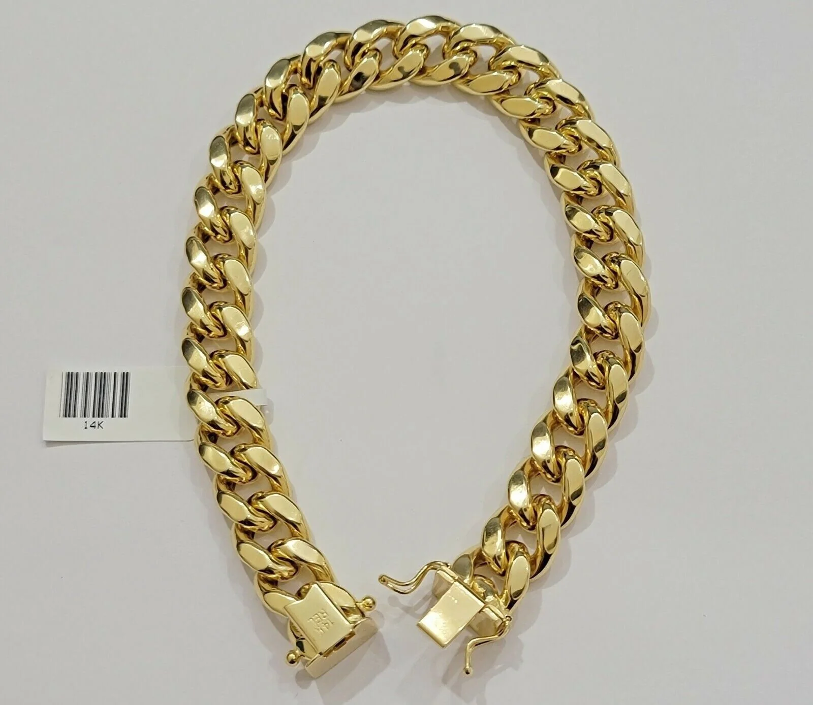 14k Yellow Gold Bracelet 13mm Miami Cuban Link  With Box Clasp Mens Real 14kt - Image 7