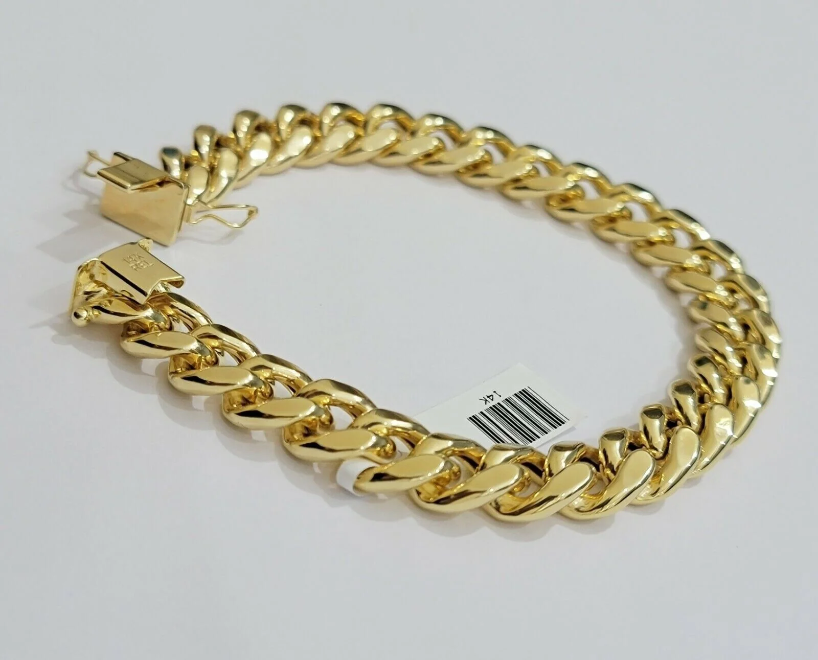 14k Yellow Gold Bracelet 13mm Miami Cuban Link  With Box Clasp Mens Real 14kt - Image 8