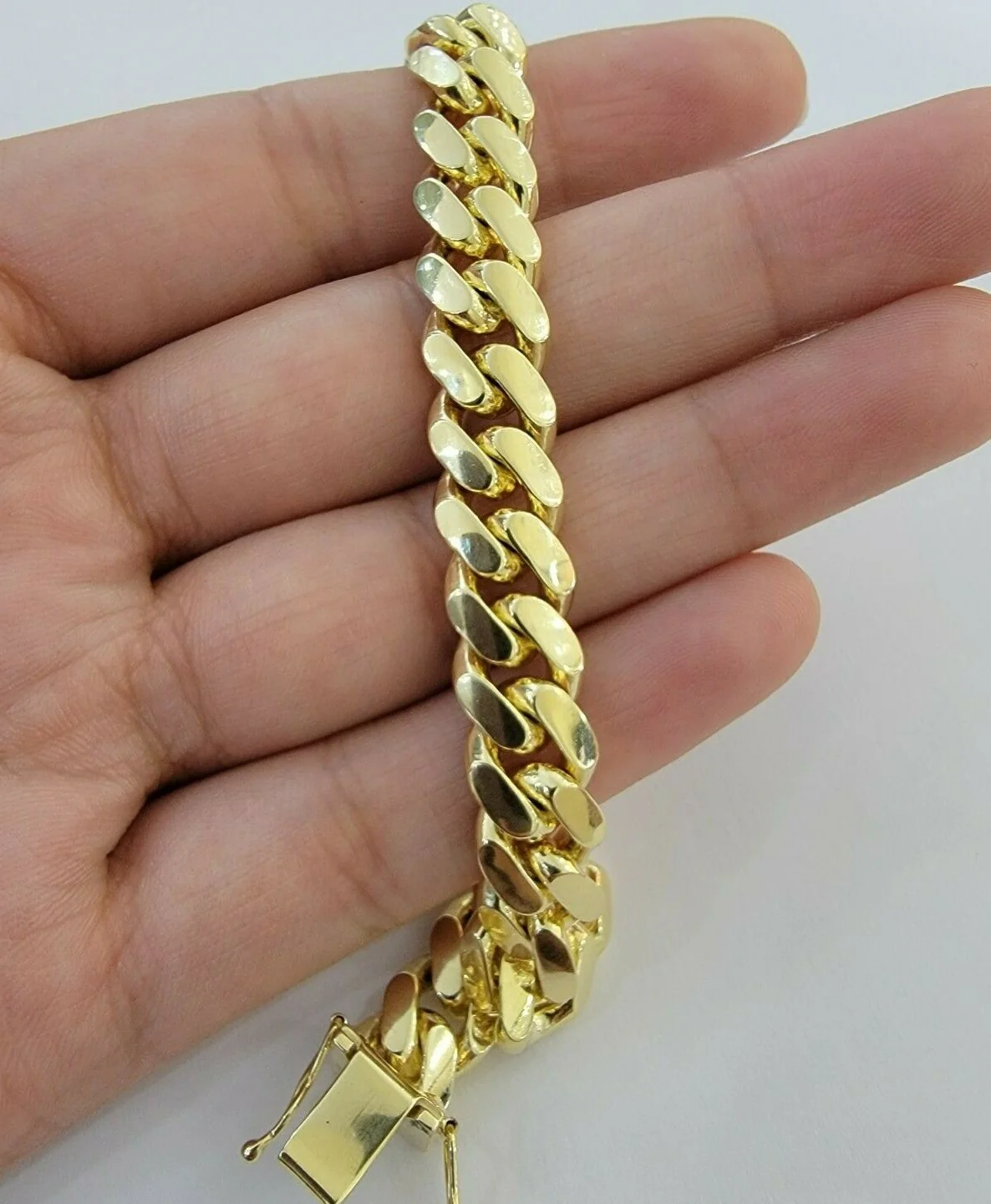 14k Yellow Gold Bracelet 7.5 Inch  Miami Cuban Link SOLID 8.5mm Mens REAL 14kt - Image 3