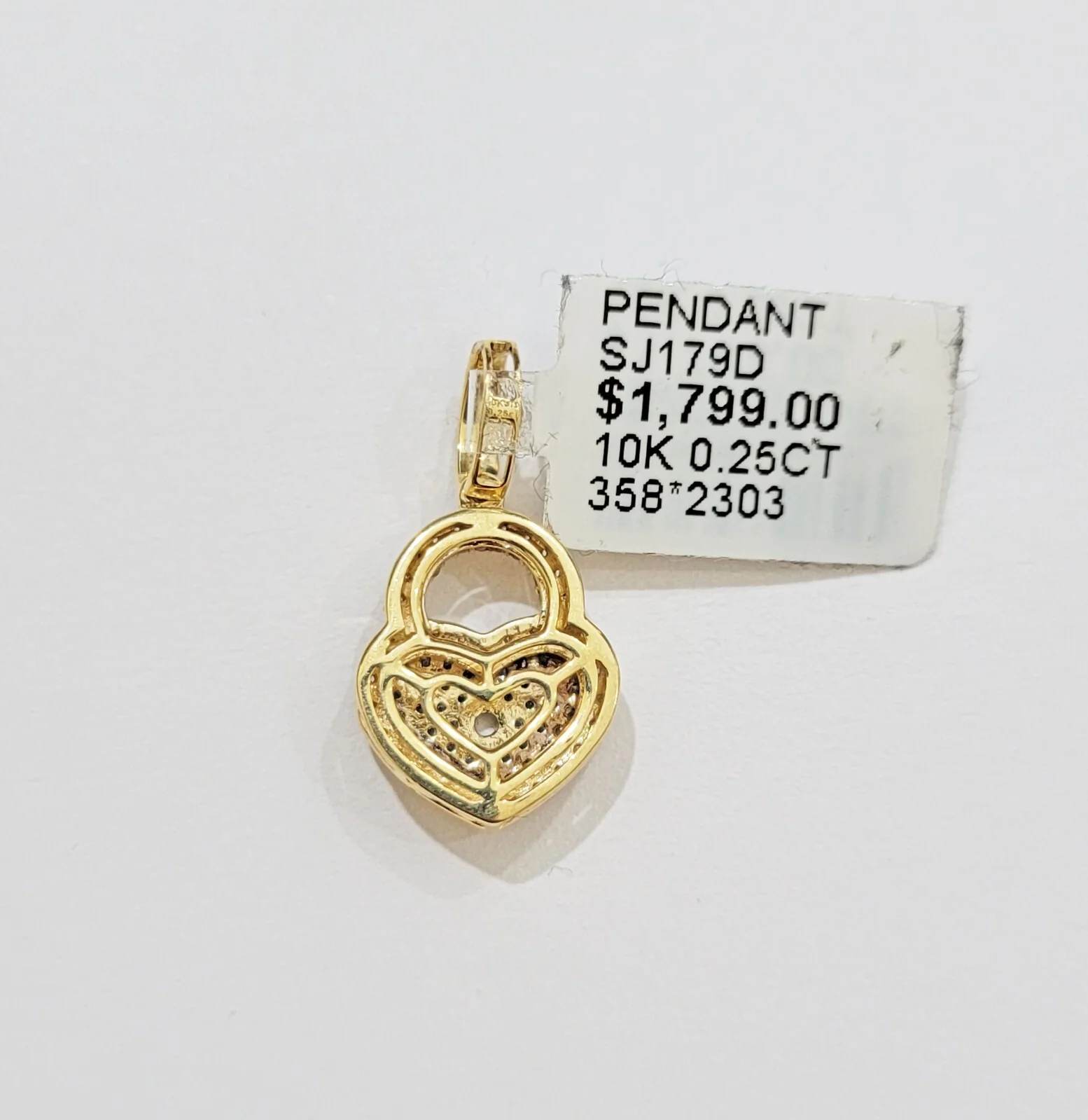 Diamond Heart Key charm pendant 10k gold 0.25 CT Natural Diamonds For Women,REAL - Image 5