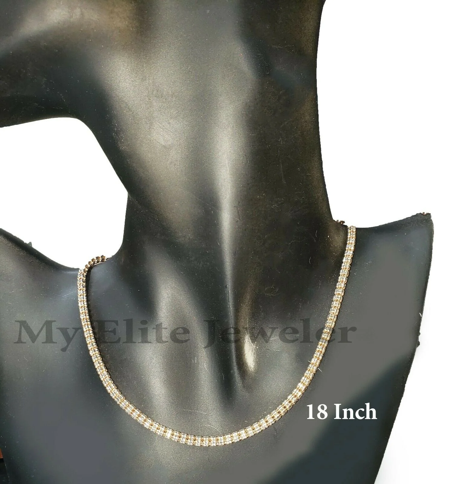 Gold Ladies Necklace 18 Inch 10k Rose Gold Tennis Chain Diamond Cut 100% GENUINE - Image 8