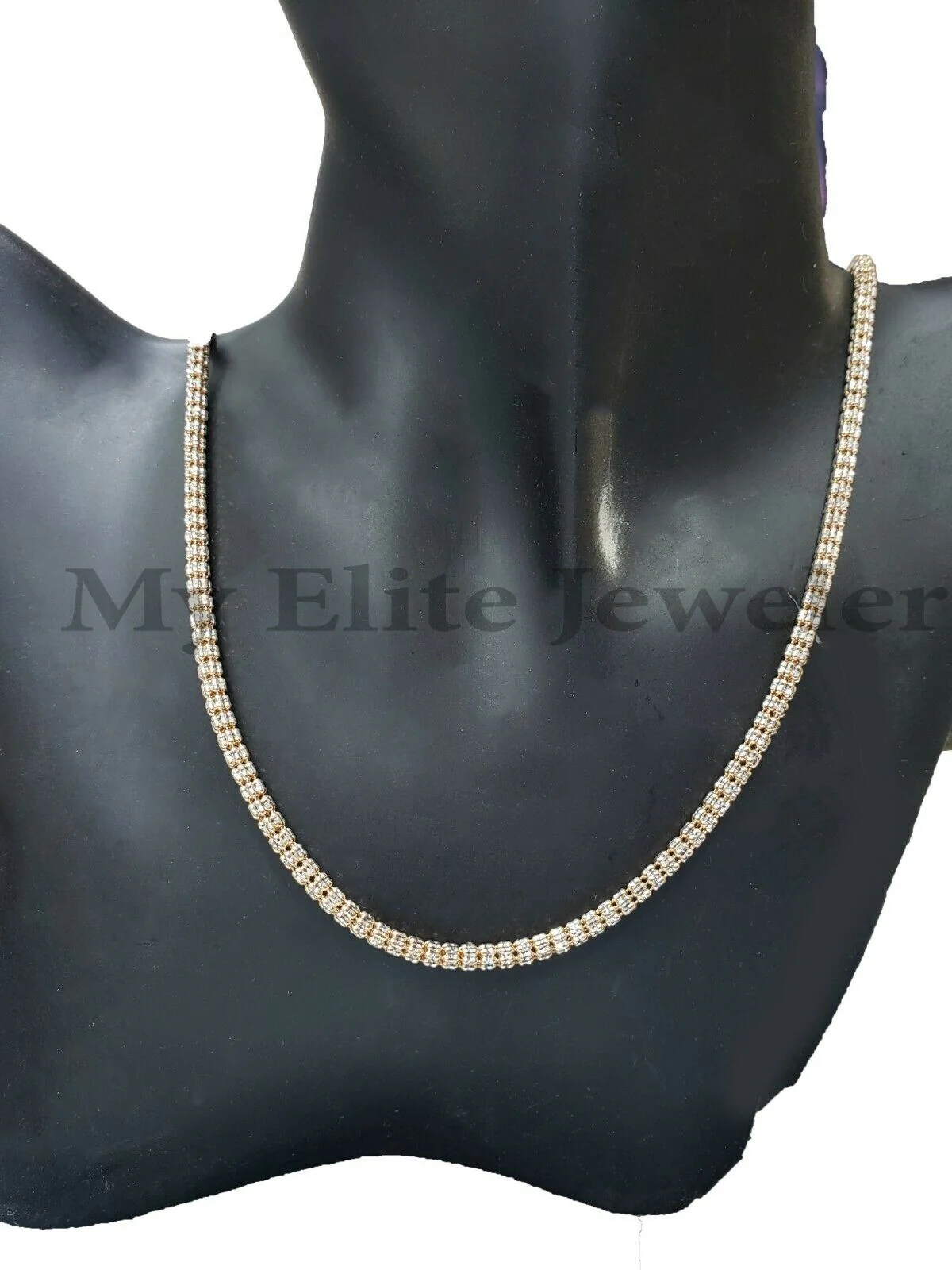 Gold Ladies Necklace 18 Inch 10k Rose Gold Tennis Chain Diamond Cut 100% GENUINE - Image 9