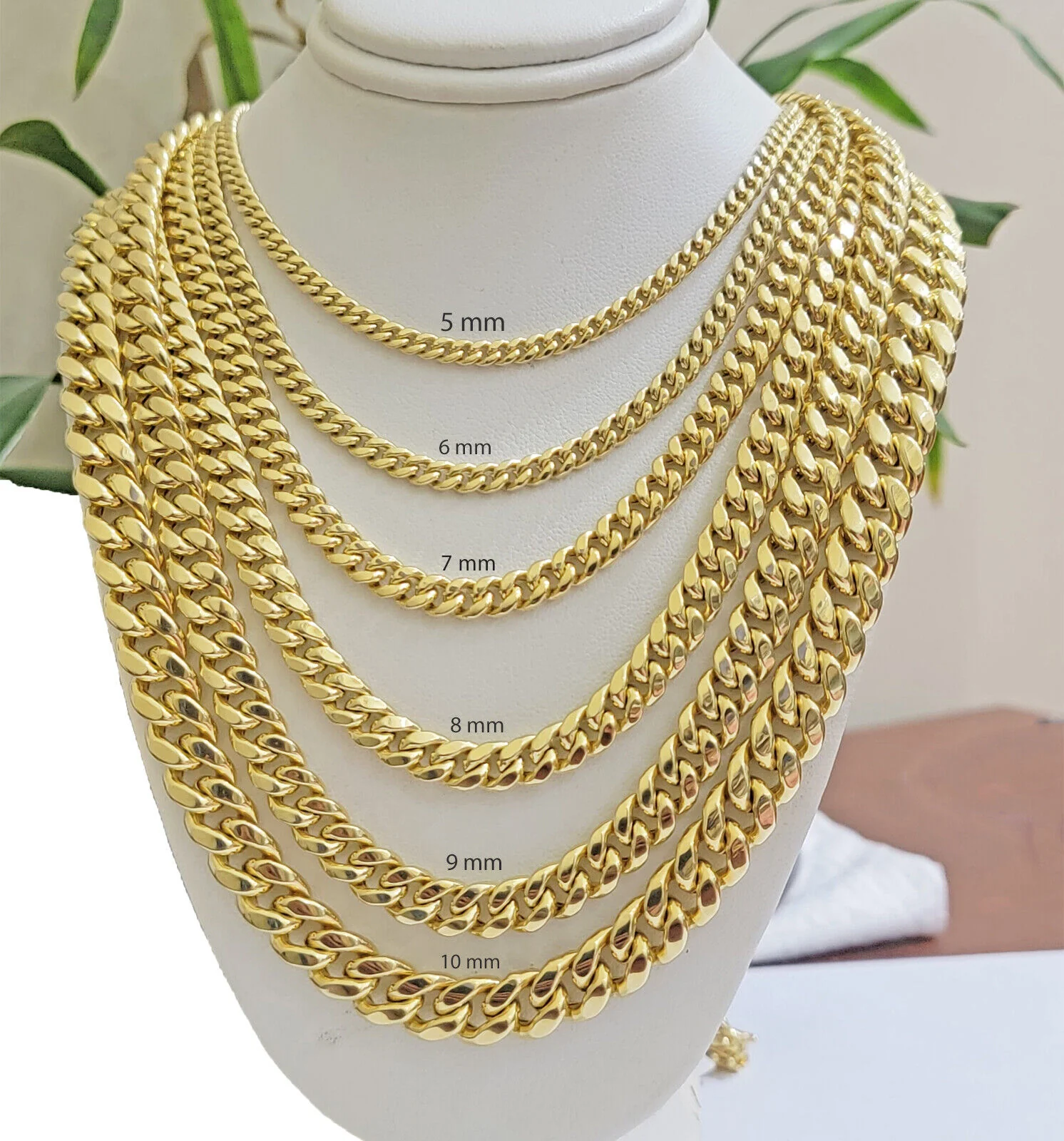 Real 10k Gold Chain Necklace Miami Cuban Link 18"-30" Inch 6mm 7mm 8mm 9mm 10mm - Image 3
