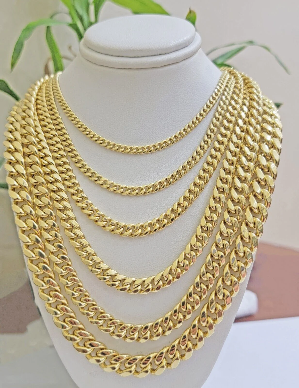 Real 10k Gold Chain Necklace Miami Cuban Link 18"-30" Inch 6mm 7mm 8mm 9mm 10mm - Image 4