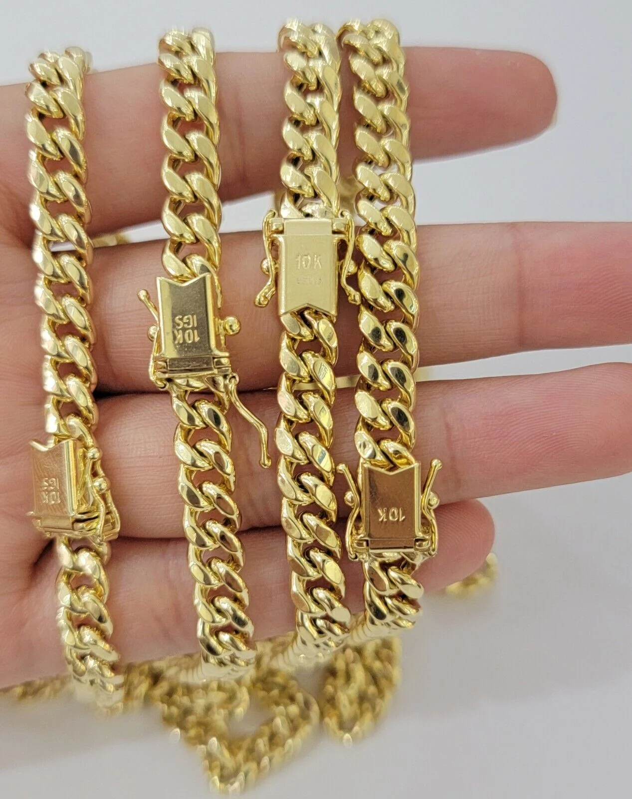 Real 10k Gold Chain Necklace Miami Cuban Link 18"-30" Inch 6mm 7mm 8mm 9mm 10mm - Image 7