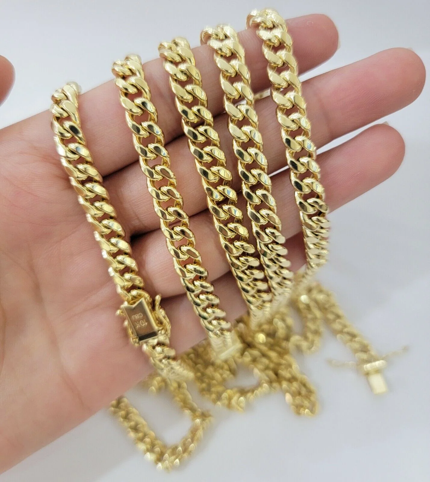 Real 10k Gold Chain Necklace Miami Cuban Link 18"-30" Inch 6mm 7mm 8mm 9mm 10mm - Image 8