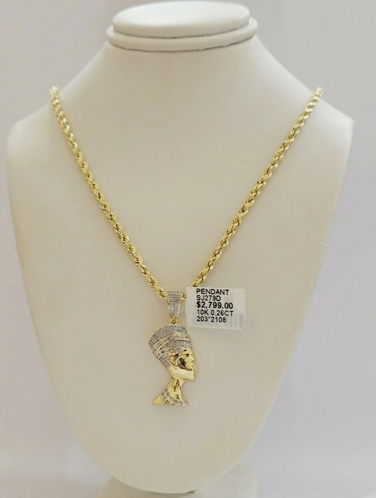 REAL 10k Gold Diamond Pendant Pharaoh Head Charm 1/4 Ct Natural Diamonds Mens - Image 6
