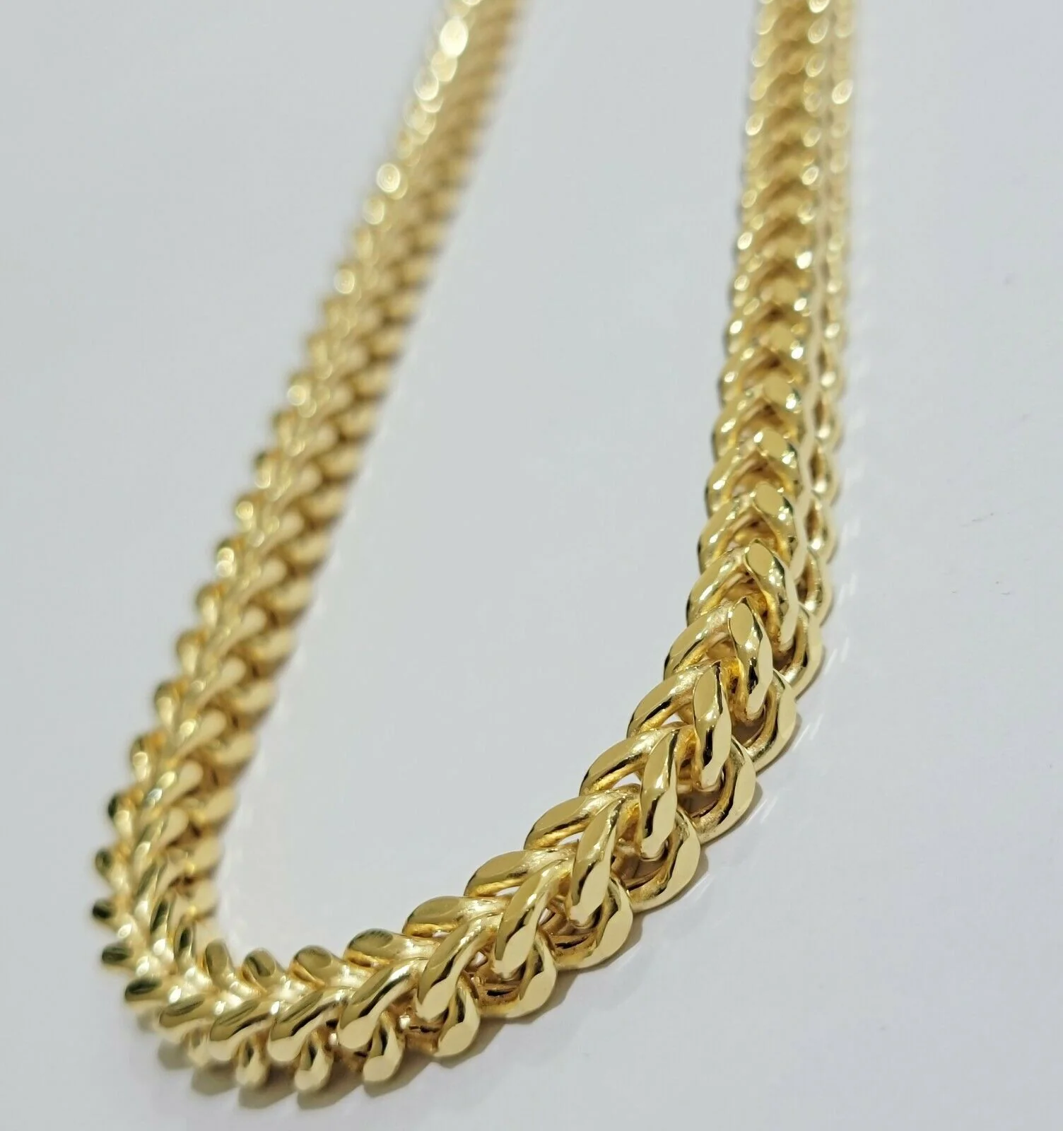 Real 10k Gold Franco Chain 7mm Necklace 26" Inch 10kt Thick & Strong For Men's - Image 3