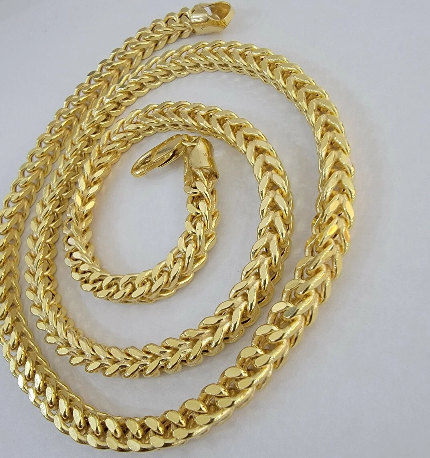 Real 10k Gold Franco Chain 7mm Necklace 26" Inch 10kt Thick & Strong For Men's - Image 5