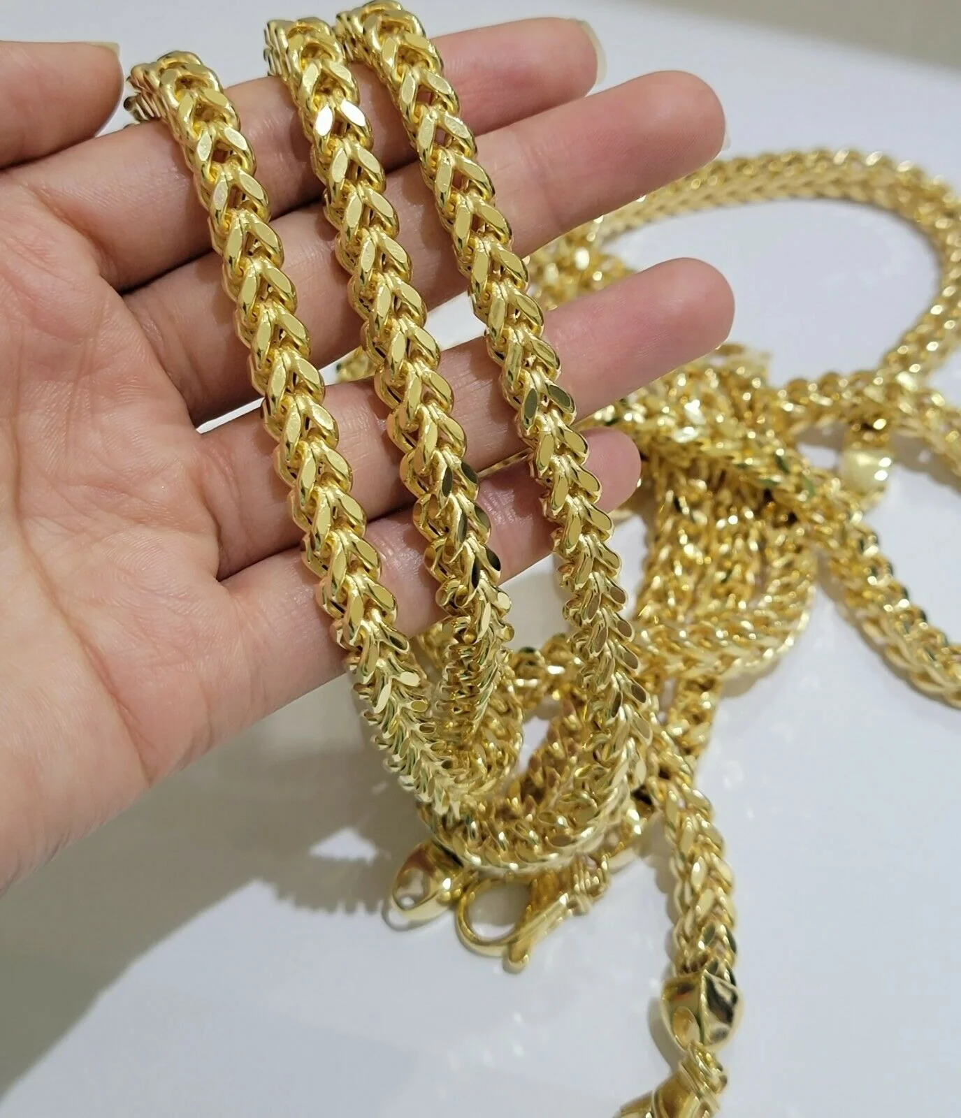 Real 10k Gold Franco Chain 7mm Necklace 26" Inch 10kt Thick & Strong For Men's - Image 7