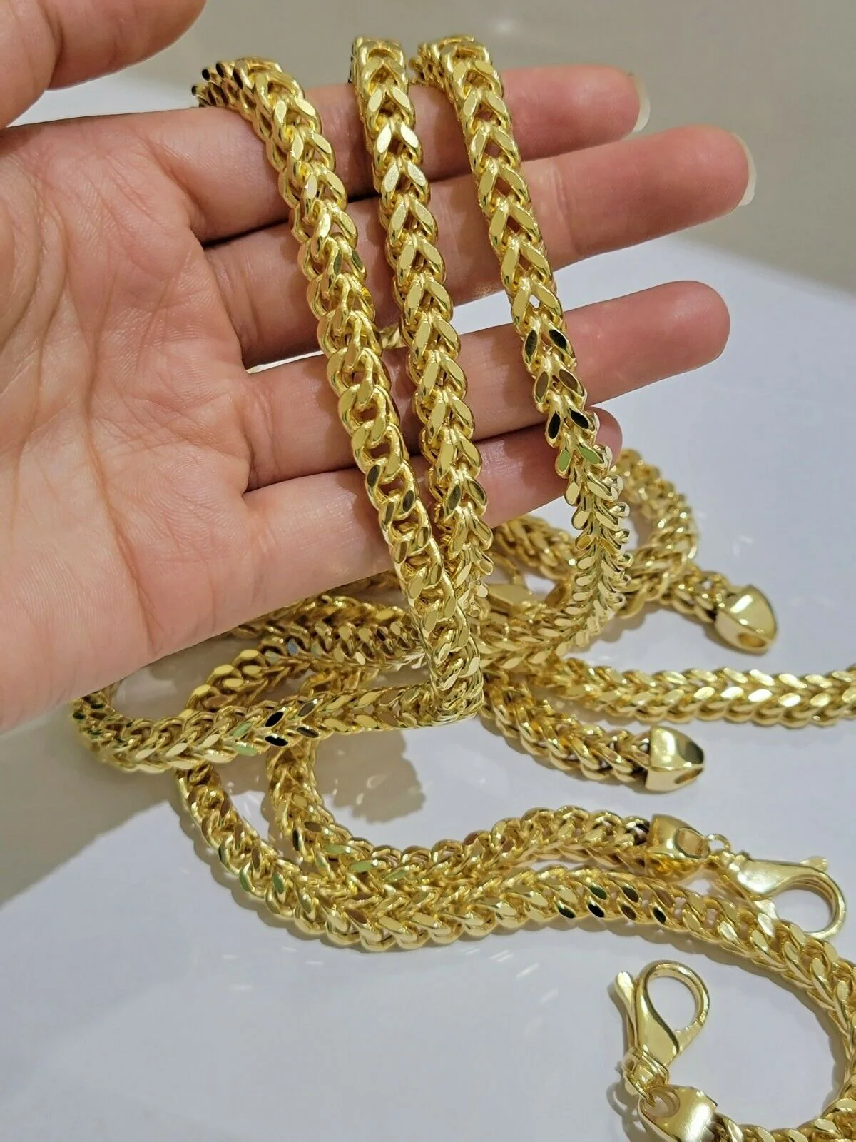Real 10k Gold Franco Chain 7mm Necklace 26" Inch 10kt Thick & Strong For Men's - Image 9