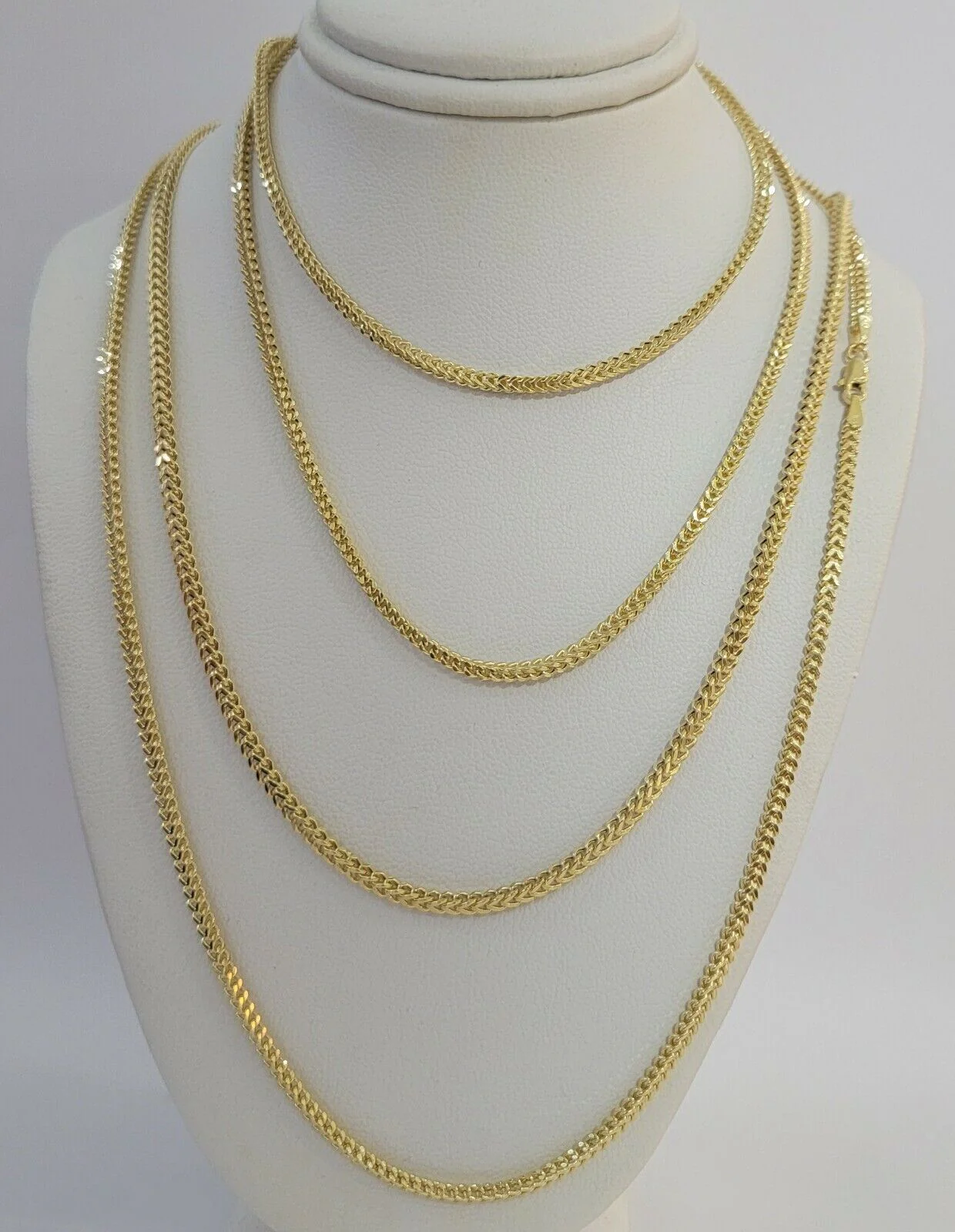 Real 10k Gold Franco chain Necklace 2.5mm 10KT Yellow Gold 16" -26" STRONG CHAIN - Image 3
