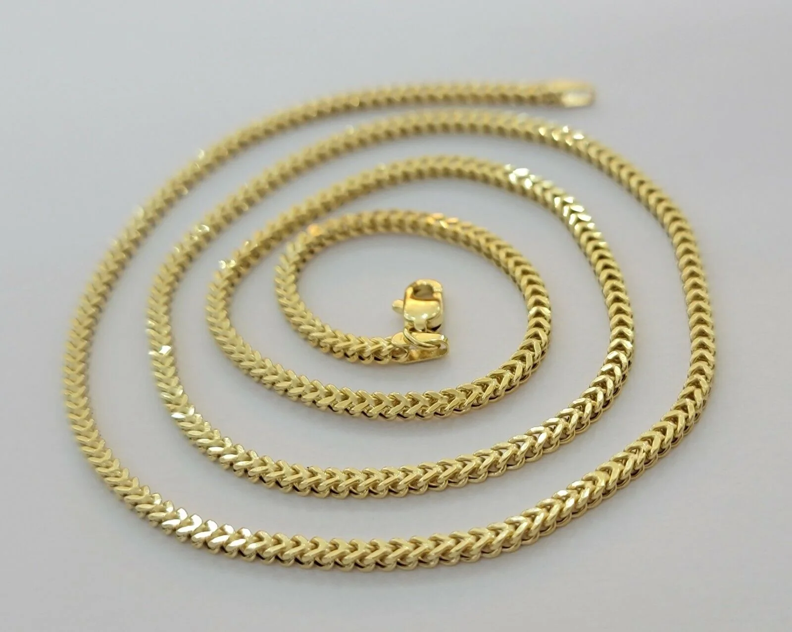 Real 10k Gold Franco chain Necklace 2.5mm 10KT Yellow Gold 16" -26" STRONG CHAIN - Image 4