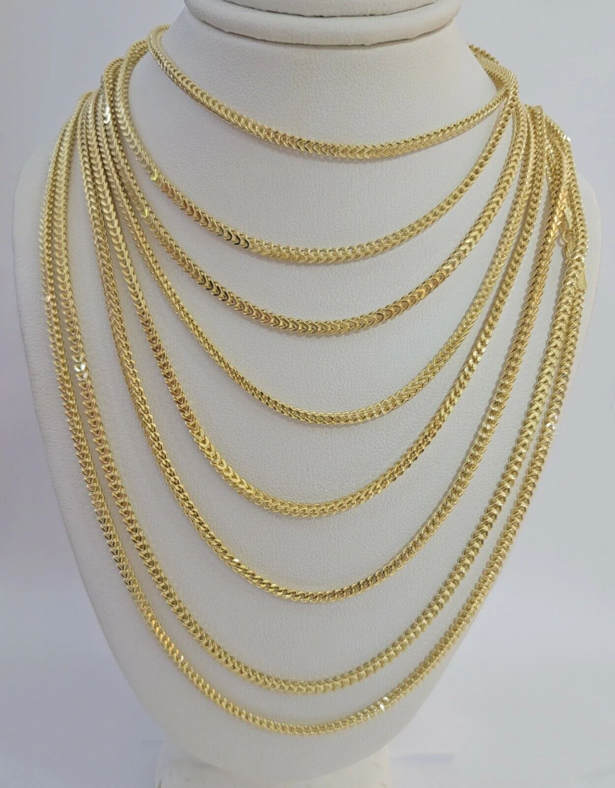 Real 10k Gold Franco chain Necklace 2.5mm 10KT Yellow Gold 16" -26" STRONG CHAIN - Image 9