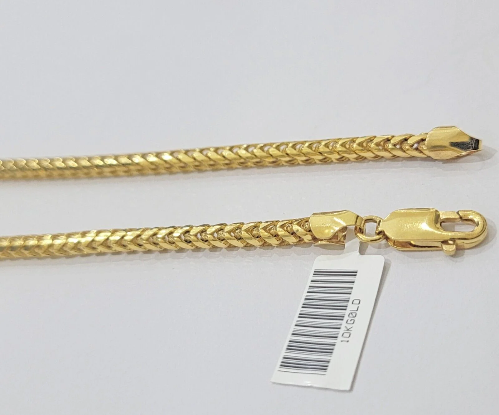 Real 10k Gold Necklace Franco Chain 4mm 22Inch Diamond Cut 10k Yellow Gold SOLID - Image 5