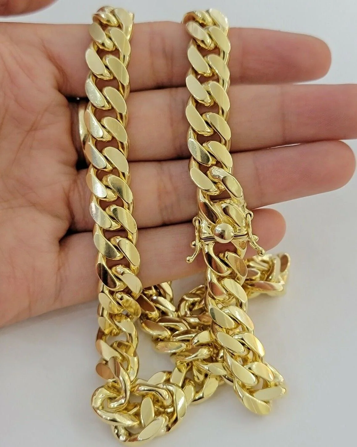 Real 10k Yellow Gold Chain 10mm Solid Miami Cuban Link Necklace 20 Inch Choker - Image 4