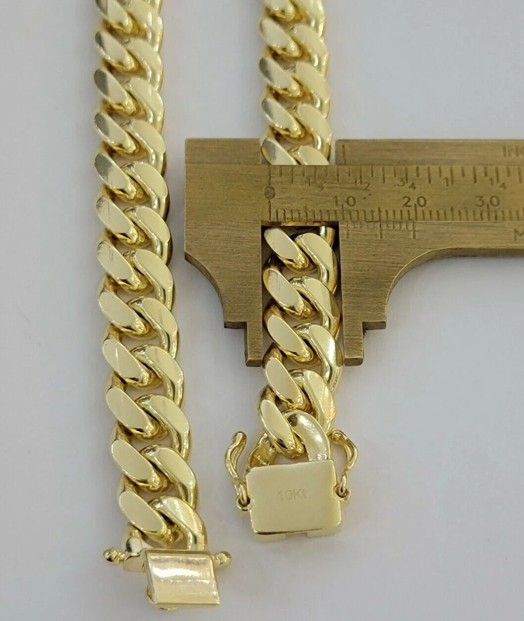 Real 10k Yellow Gold Chain 10mm Solid Miami Cuban Link Necklace 20 Inch Choker - Image 6