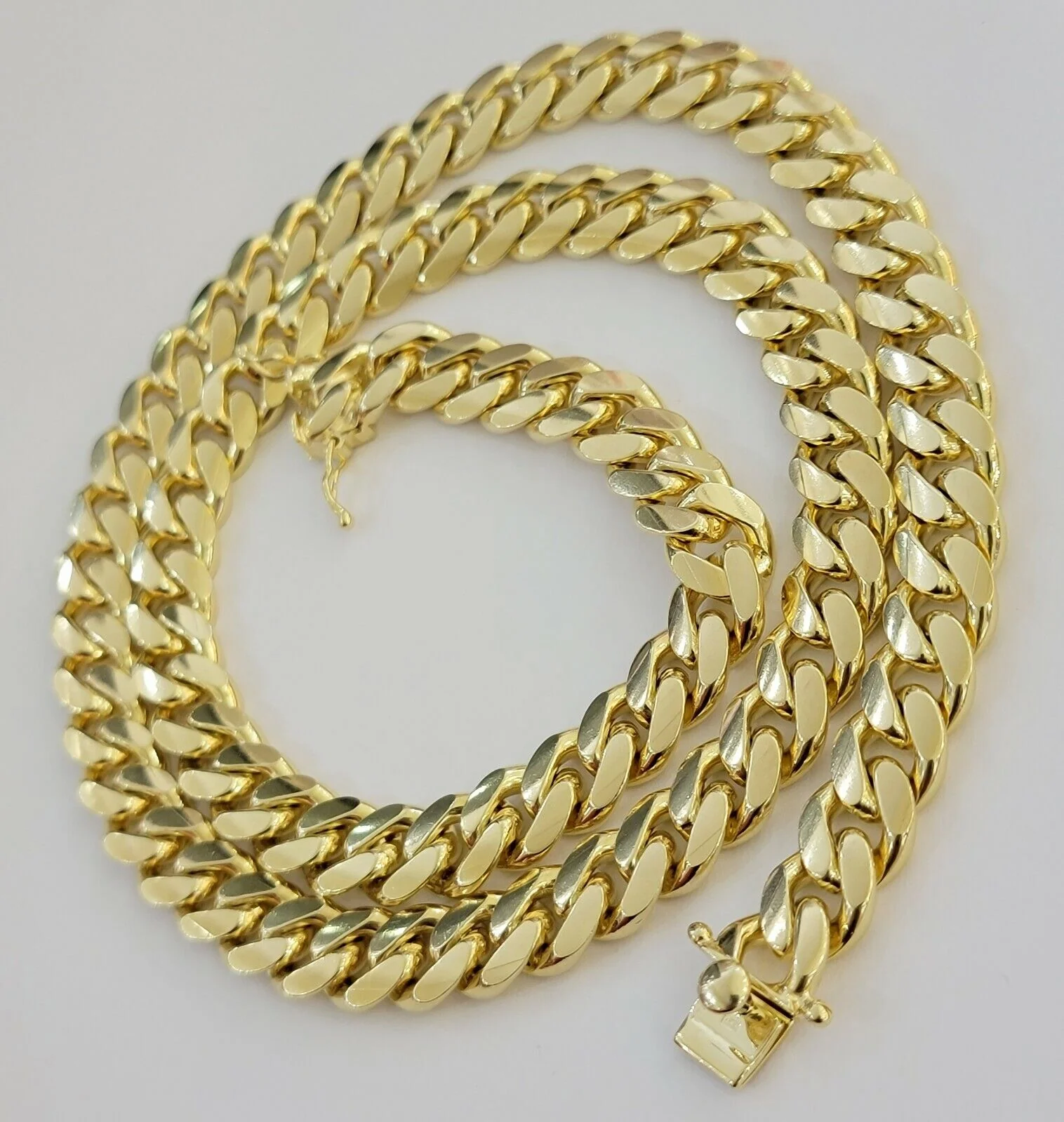 Real 10k Yellow Gold Chain 10mm Solid Miami Cuban Link Necklace 20 Inch Choker - Image 7