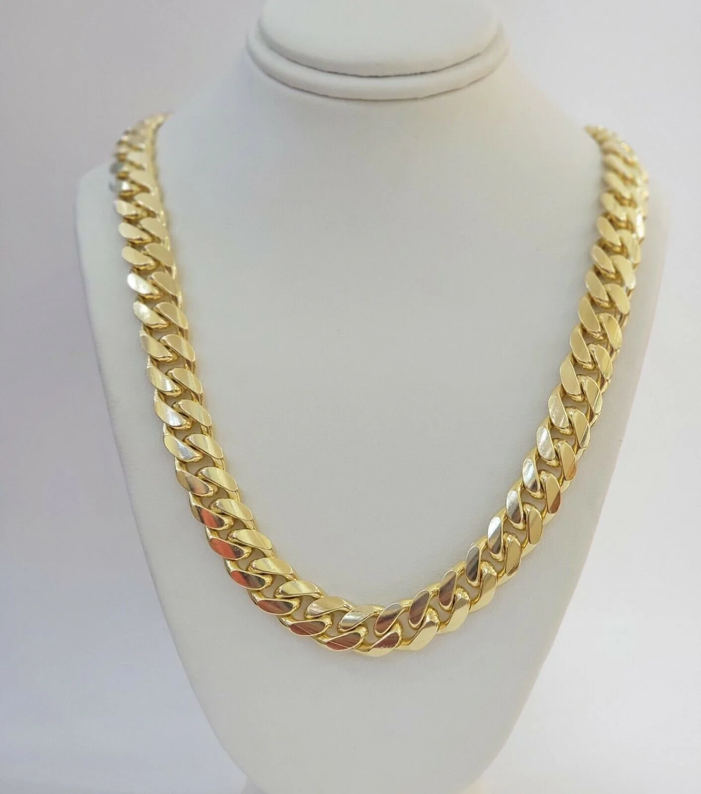 Real 10k Yellow Gold Chain 10mm Solid Miami Cuban Link Necklace 20 Inch Choker - Image 8