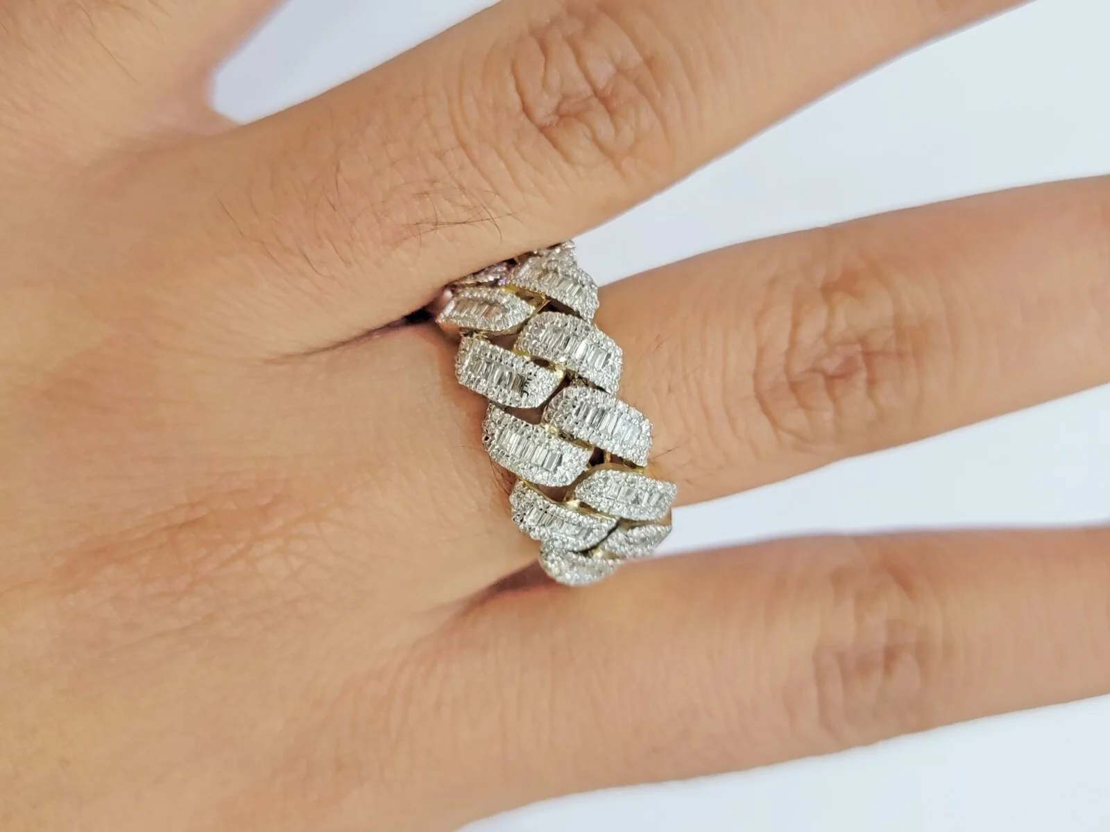 Real 10k Yellow Gold Diamond Mens Ring Cuban Link 0.78CT Natural Diamond SIZE 10 Sizes: 6 7 8 9 10 11 & 12 - Image 3