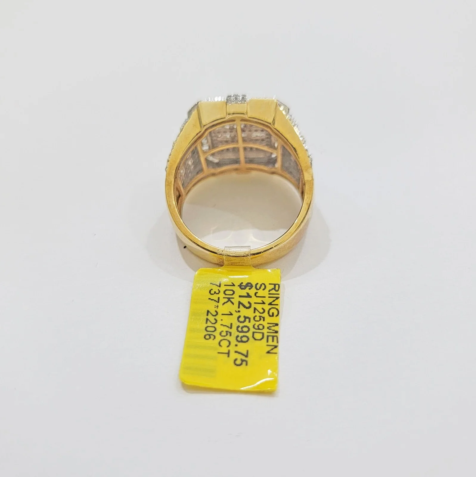 Real 10k Yellow Gold Natural Diamond Men Ring Round Baguette Dia Style Free Ship Sizes: 6 7 8 9 10 11 & 12 - Image 7