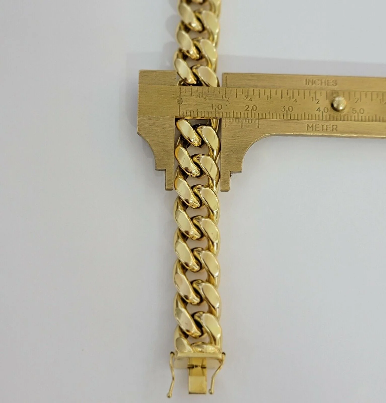 Real 14k Gold 13mm Chain Necklace Miami Cuban Link 24" Men 14kt Yellow Gold - Image 5