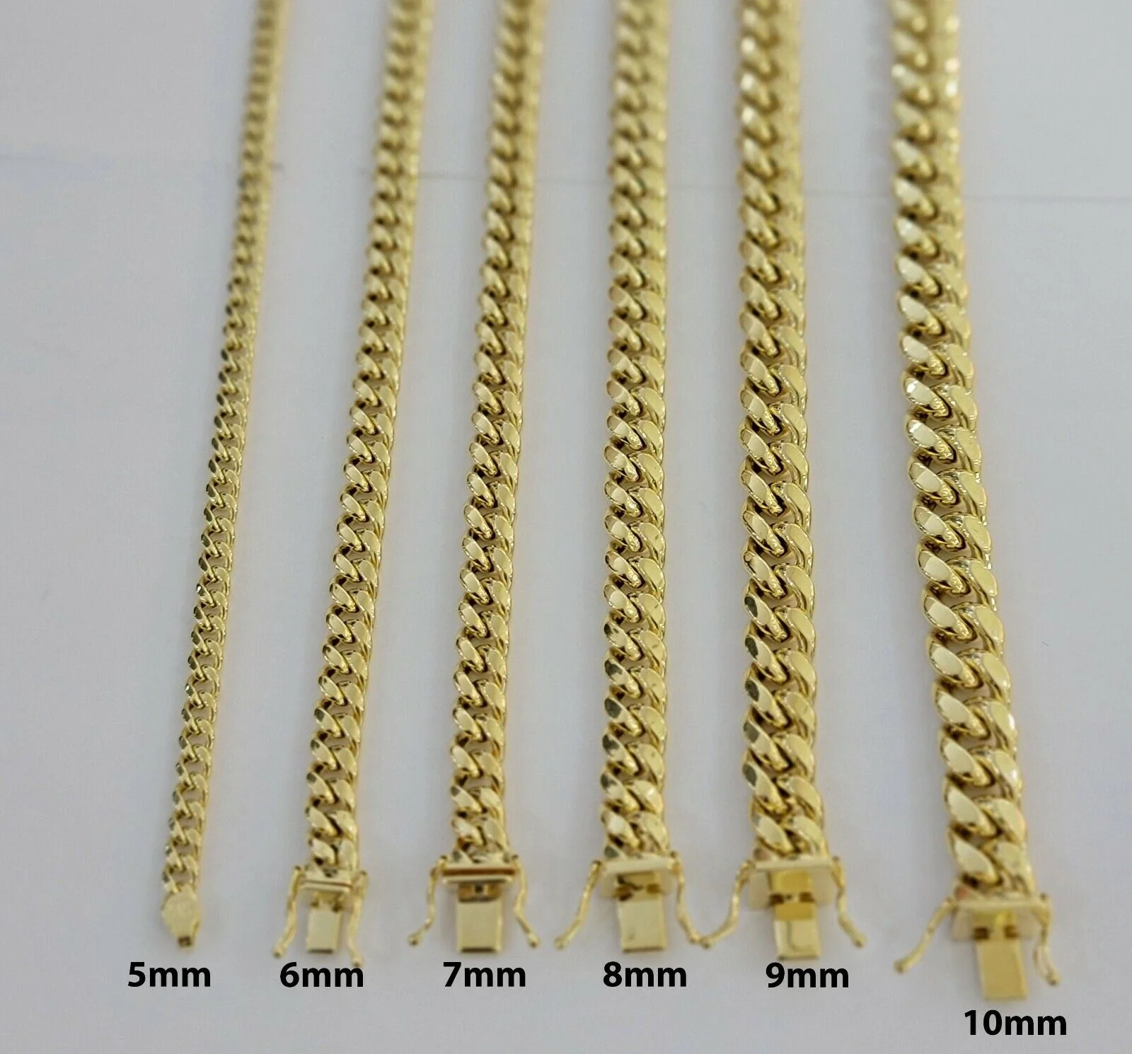 Real 14k Gold chain Necklace Miami Cuban Link 6mm-9mm 8"-30" Inch ,Strong, Men's - Image 4