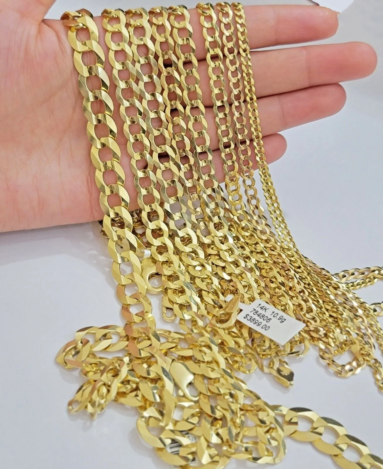 Real 14k Gold Chain Solid Cuban Curb Link Bracelet Necklace 3mm-10mm 7"-30" 14kt - Image 10