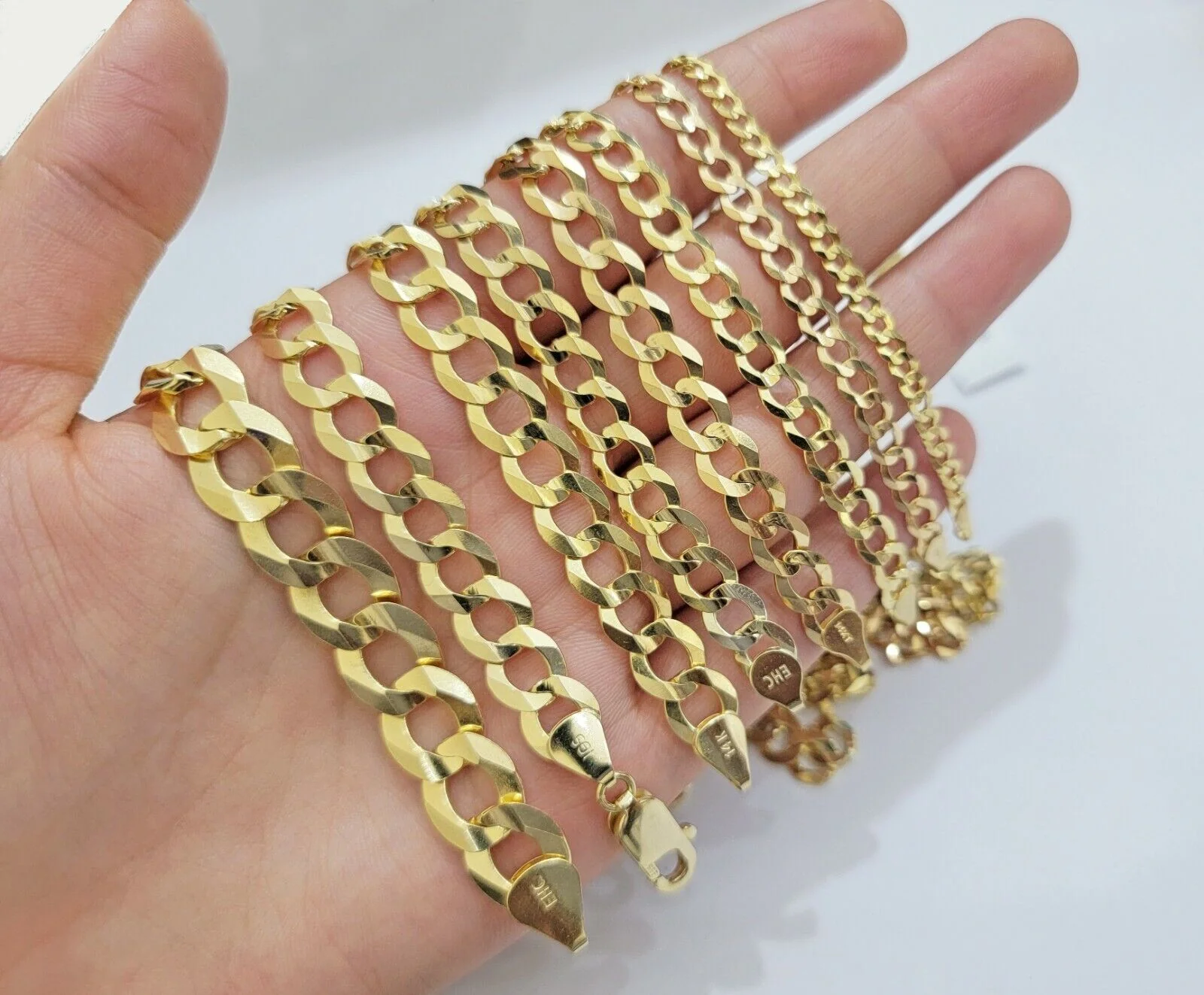 Real 14k Gold Chain Solid Cuban Curb Link Bracelet Necklace 3mm-10mm 7"-30" 14kt - Image 12