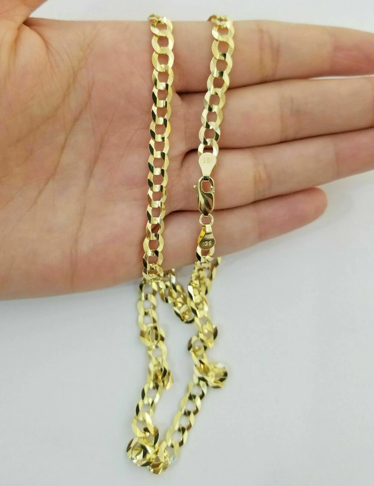 Real 14k Gold Chain Solid Cuban Curb Link Bracelet Necklace 3mm-10mm 7"-30" 14kt - Image 4