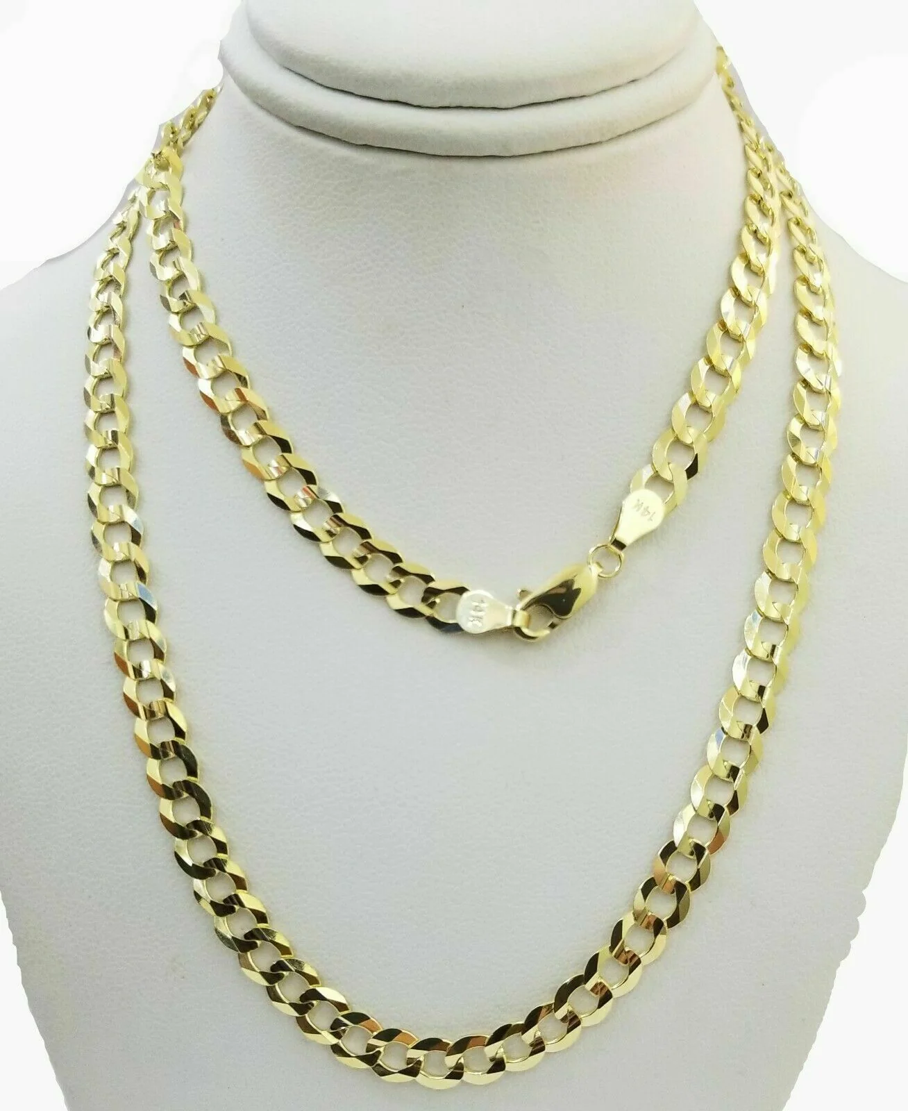 Real 14k Gold Chain Solid Cuban Curb Link Bracelet Necklace 3mm-10mm 7"-30" 14kt - Image 5