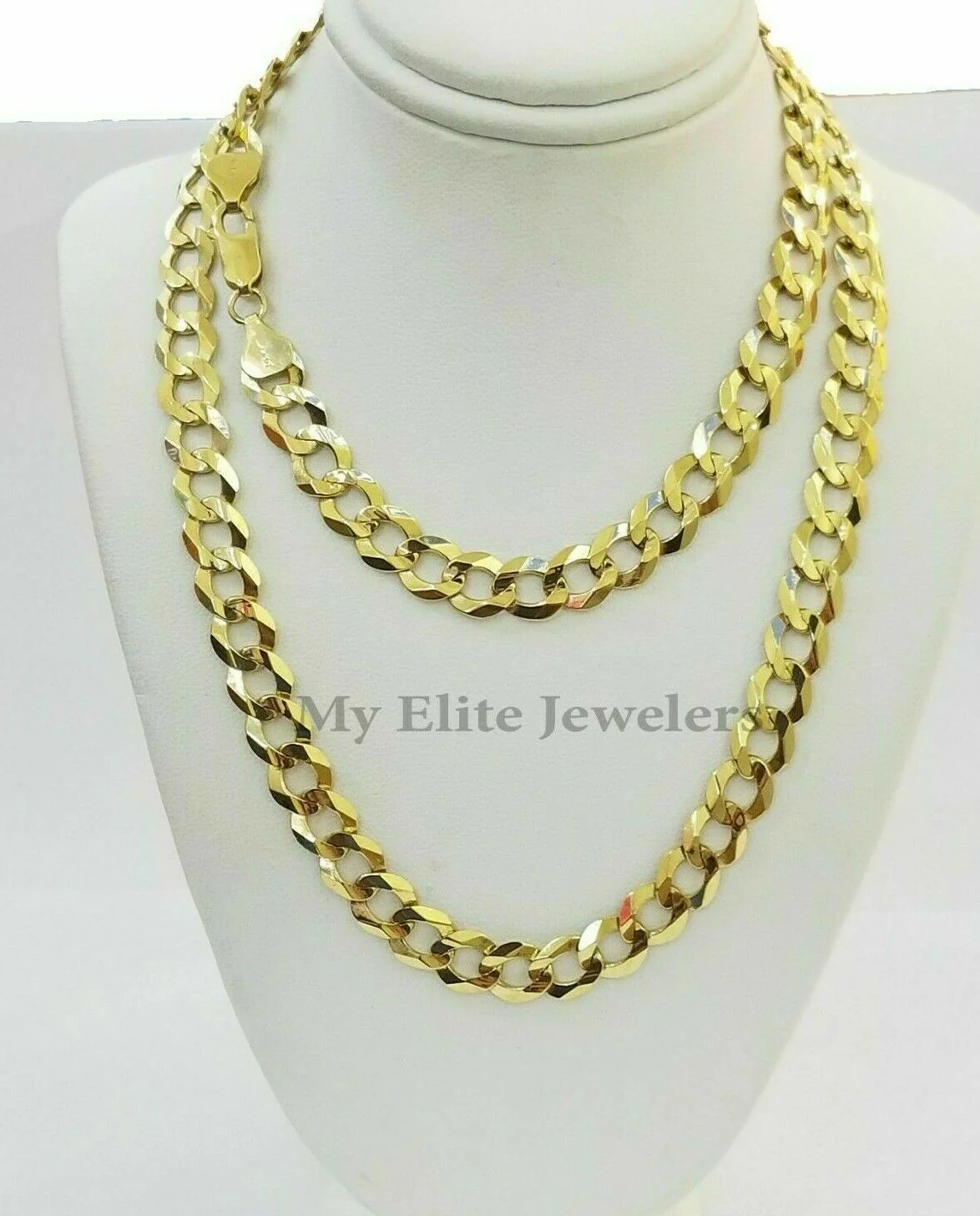 Real 14k Gold Chain Solid Cuban Curb Link Bracelet Necklace 3mm-10mm 7"-30" 14kt - Image 7