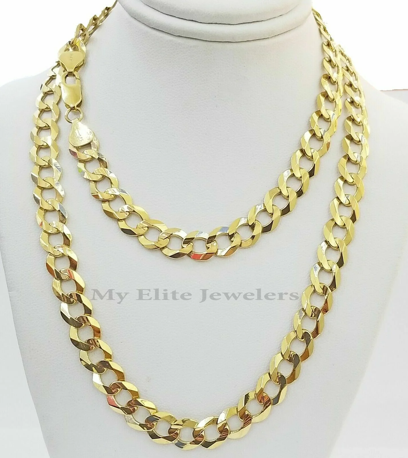 Real 14k Gold Chain Solid Cuban Curb Link Bracelet Necklace 3mm-10mm 7"-30" 14kt - Image 8