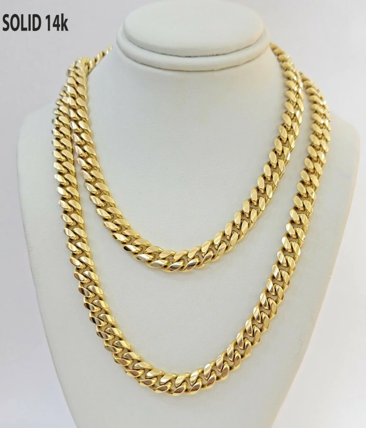 Real 14k Yellow Gold Chain 20 Inch Miami Cuban Link Necklace 7mm SOLID 14kt Mens - Image 3
