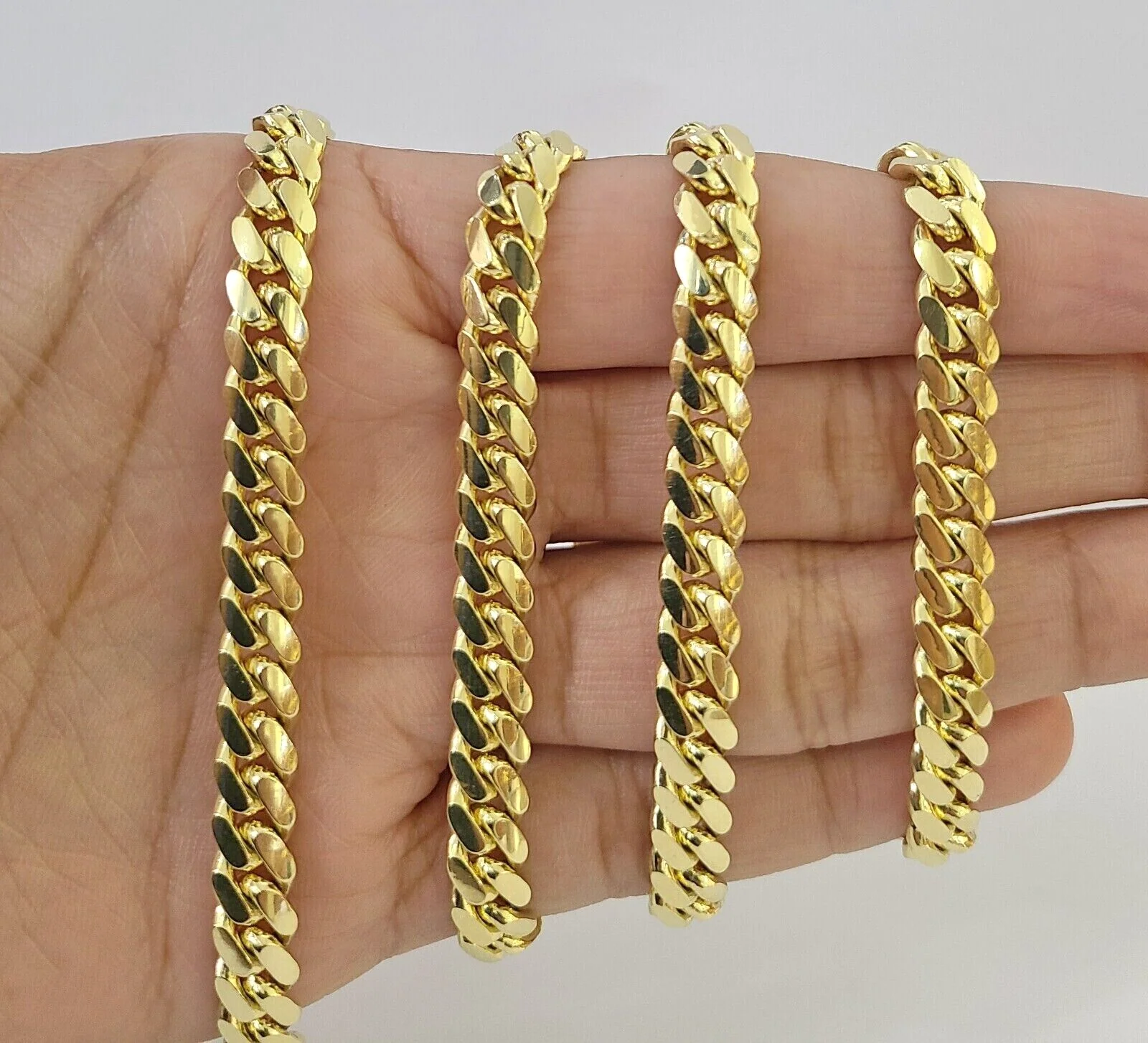 Real 14k Yellow Gold Chain 20 Inch Miami Cuban Link Necklace 7mm SOLID 14kt Mens - Image 4