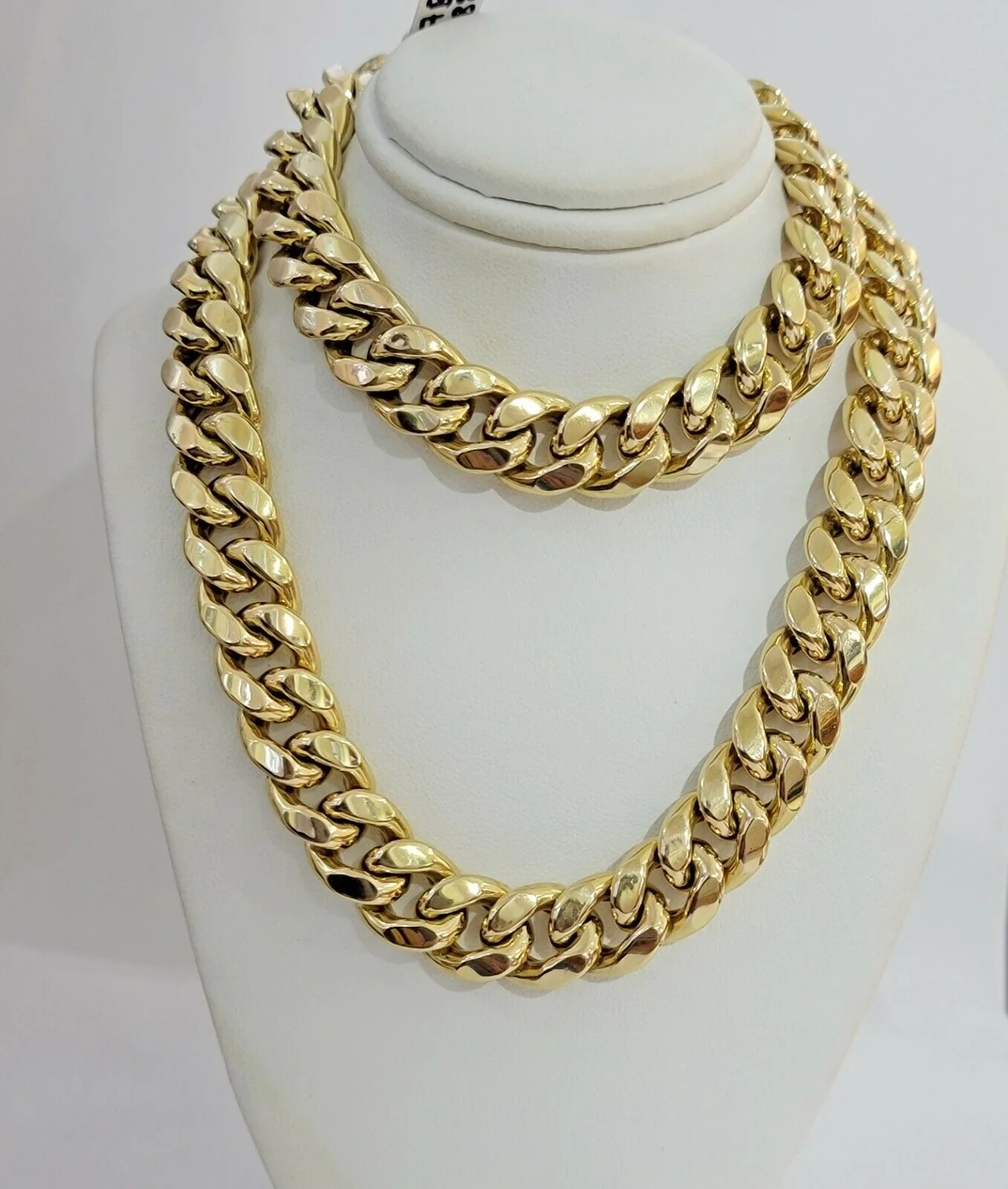Real 14k Yellow Gold Chain Necklace 24 Inch 15mm  Miami Cuban Link Mens 14kt - Image 3