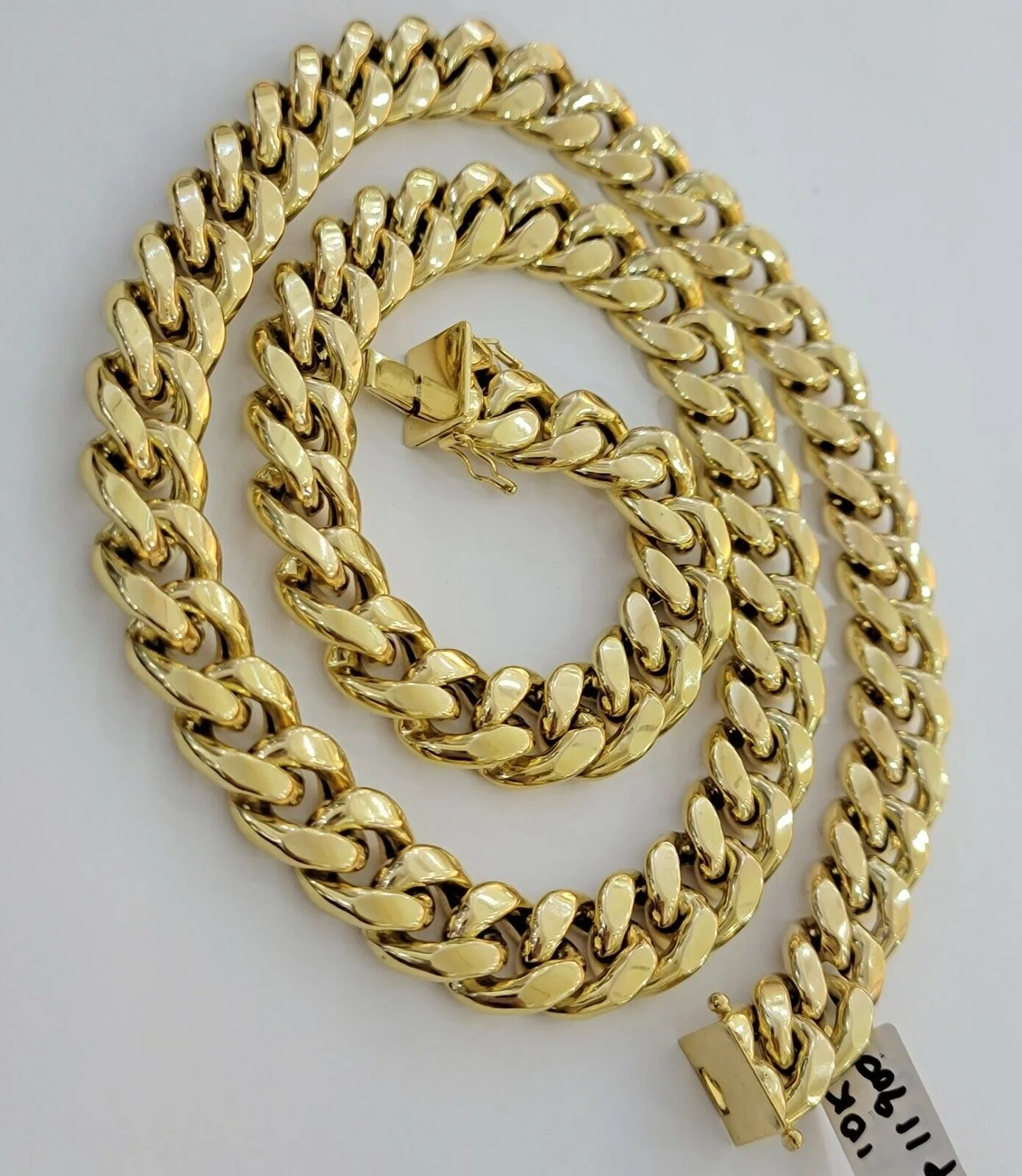 Real 14k Yellow Gold Chain Necklace 24 Inch 15mm  Miami Cuban Link Mens 14kt - Image 5