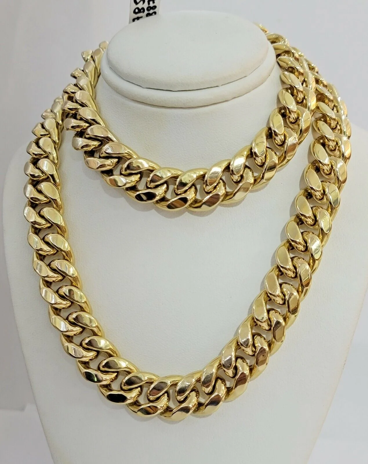 Real 14k Yellow Gold Chain Necklace 24 Inch 15mm  Miami Cuban Link Mens 14kt - Image 6