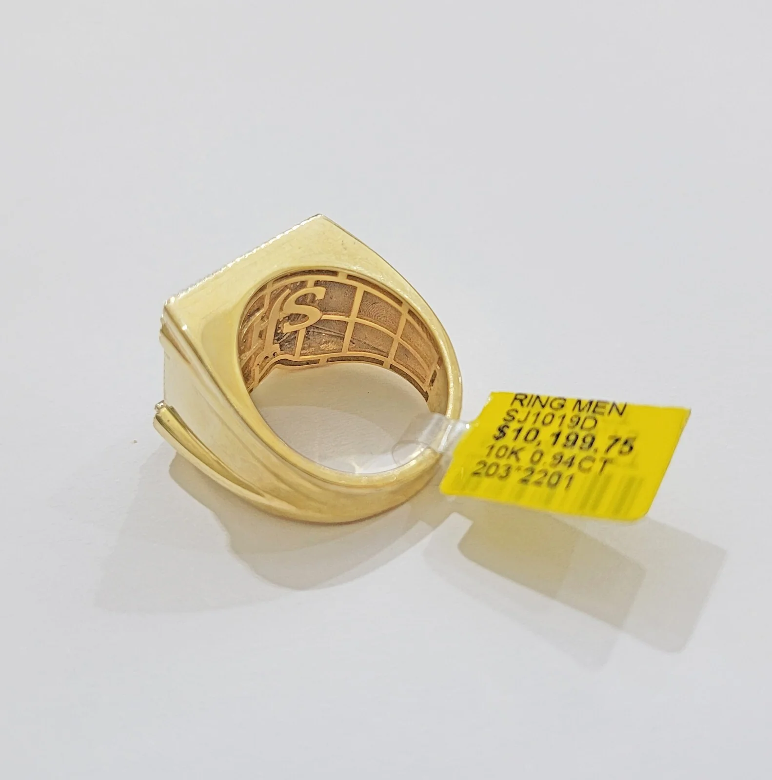 Real Diamonds 10k Yellow Gold Mens Ring Number 100 Style , New ,Sizes: 6 7 8 9 10 11 & 12 - Image 3
