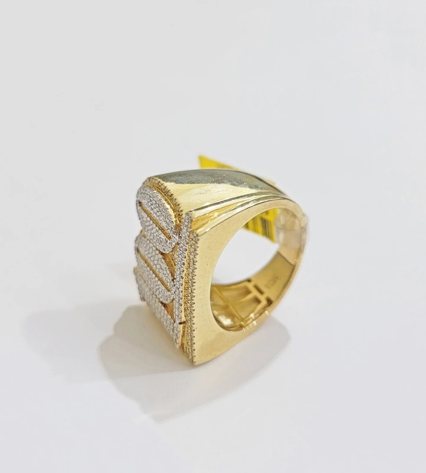 Real Diamonds 10k Yellow Gold Mens Ring Number 100 Style , New ,Sizes: 6 7 8 9 10 11 & 12 - Image 4